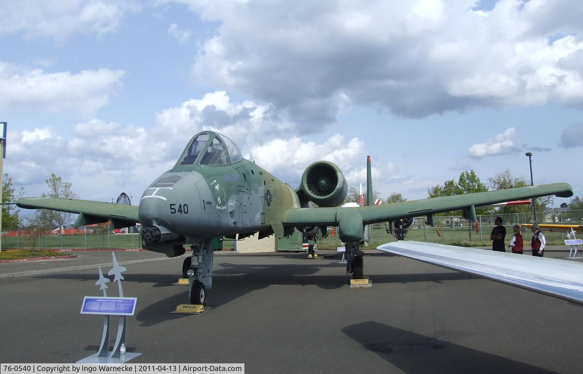 76-0540, 1976 Fairchild Republic A-10A Thunderbolt II C/N A10-0087, Fairchild A-10A Thunderbolt II at the Aerospace Museum of California, Sacramento CA