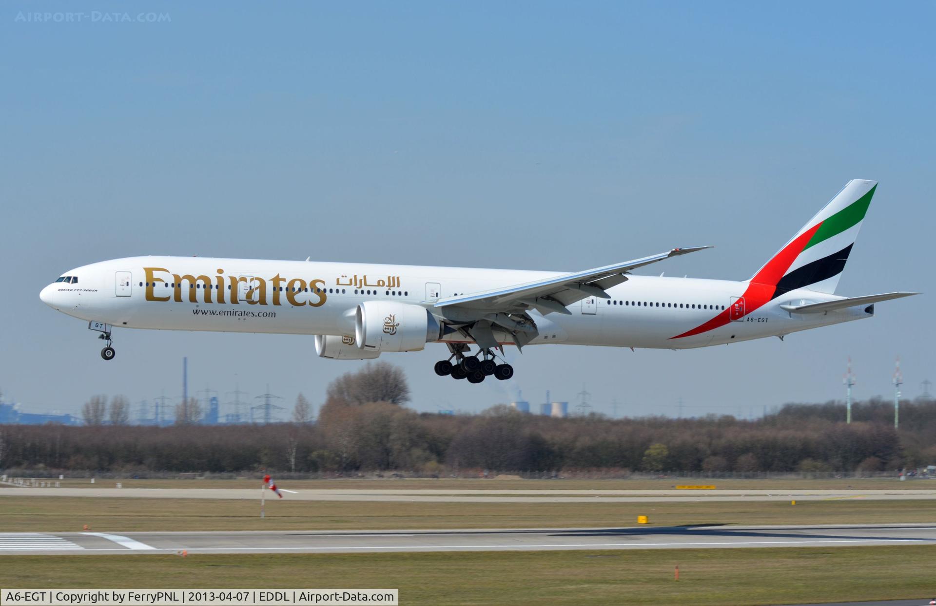 A6-EGT, 2012 Boeing 777-31H/ER C/N 35600, Emirates B773 arriving in DUS