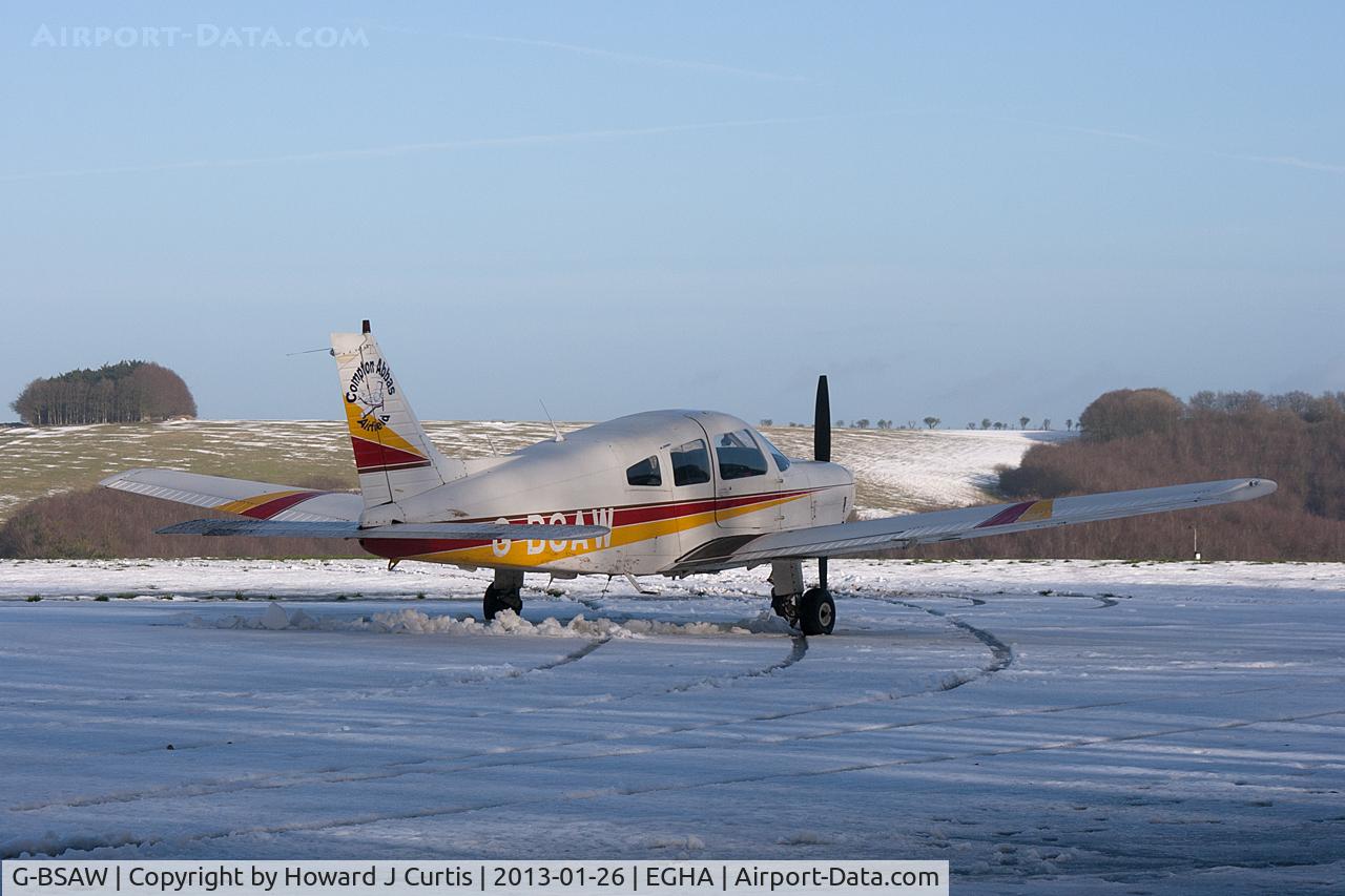 G-BSAW, 1982 Piper PA-28-161 Warrior II C/N 28-8216152, Privately owned. A resident here, in the snow.