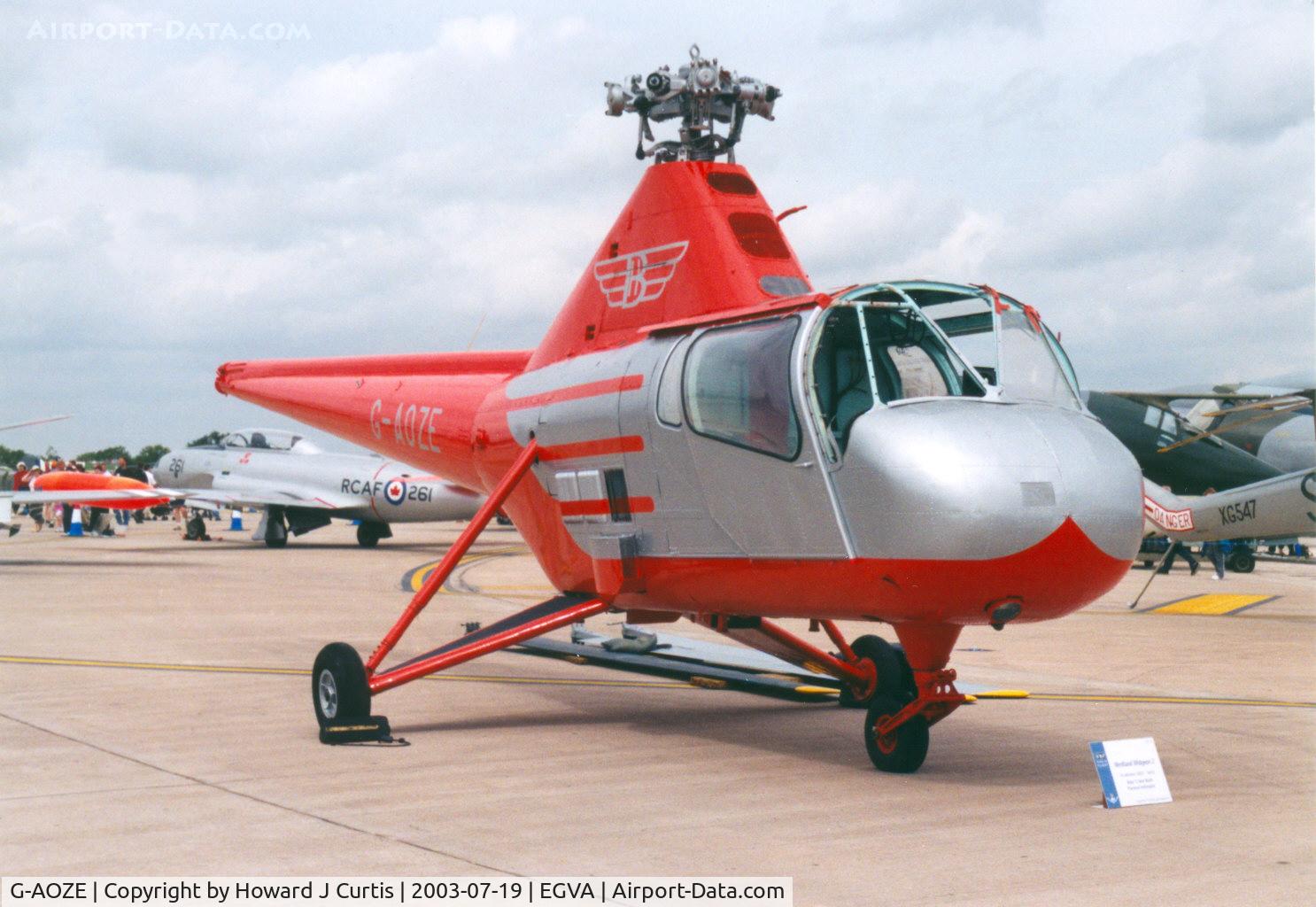G-AOZE, 1957 Westland S.51 Widgeon Series 2 C/N WA/H/141, In the static display.