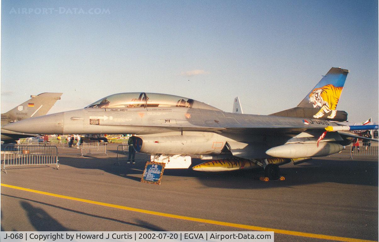 J-068, 1987 Fokker F-16B Fighting Falcon C/N 6E-37, Special marks.