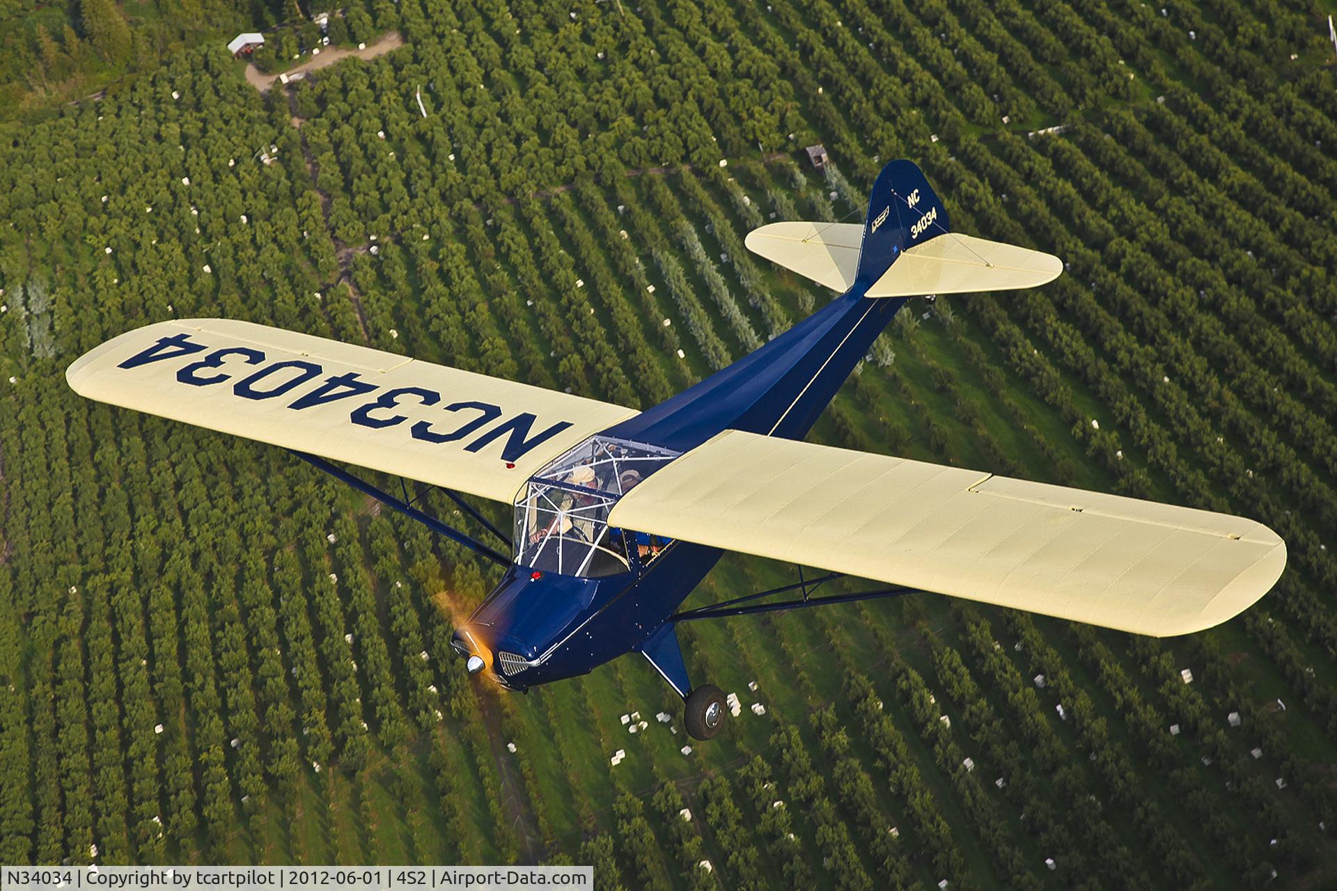 N34034, 1941 Taylorcraft BC12-65 C/N 2885, Picture at the WAAM Fly In in Hood River, OR  after restoration complete.