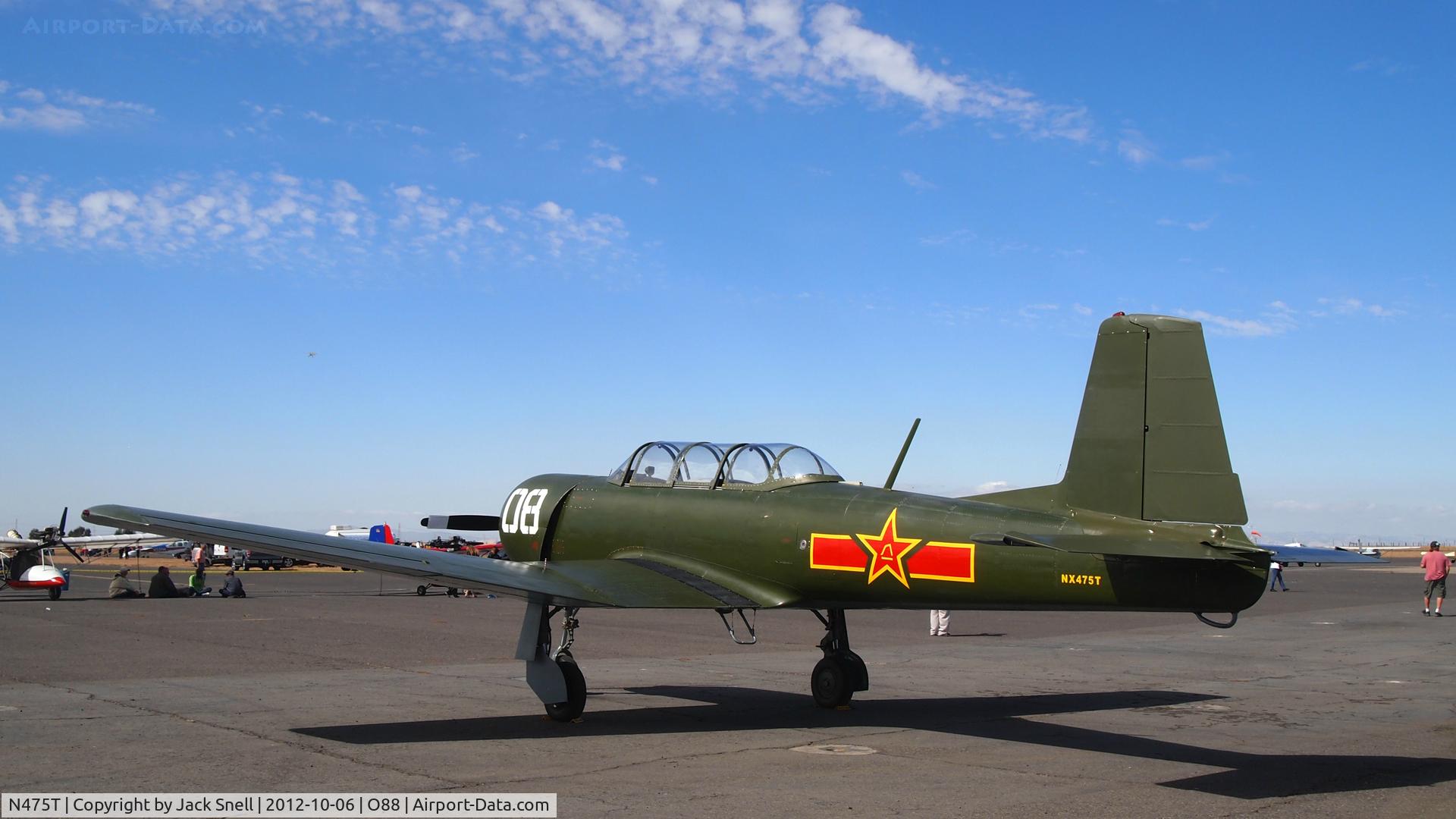 N475T, 1984 Nanchang CJ-6A C/N 4032014, Photographed at the 2012 Wings & Wheels - Rio Vista Airport Day