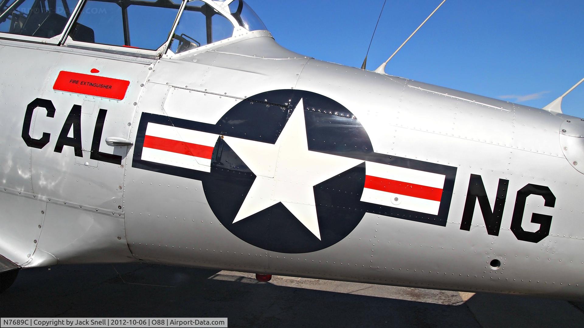N7689C, 1949 North American T-6G Texan C/N 168-687, Photographed at the 2012 Wings & Wheels - Rio Vista Airport Day