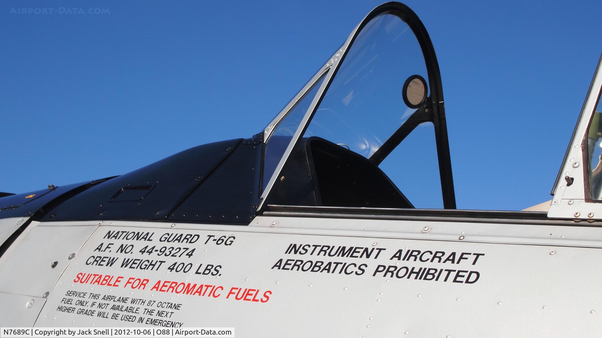 N7689C, 1949 North American T-6G Texan C/N 168-687, Photographed at the 2012 Wings & Wheels - Rio Vista Airport Day