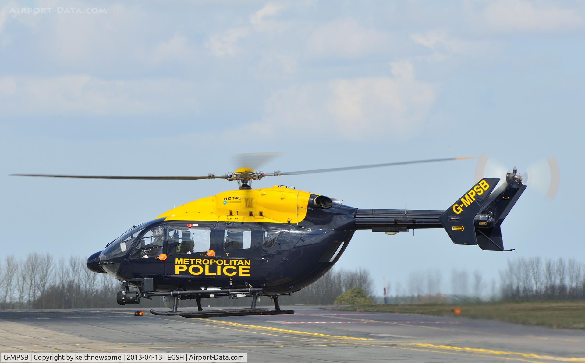 G-MPSB, 2005 Eurocopter-Kawasaki EC-145 (BK-117C-2) C/N 9068, Arriving at Norwich.