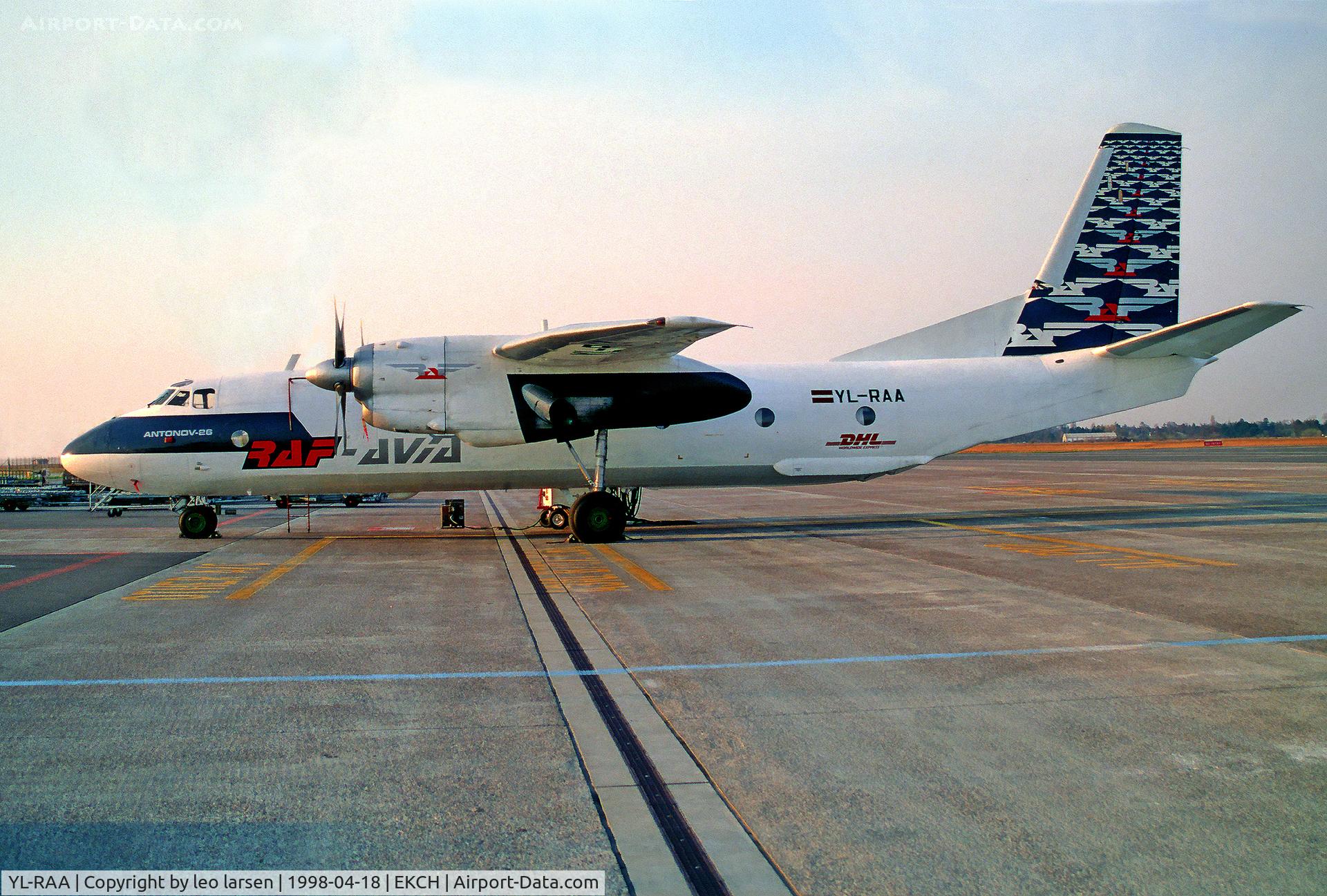 YL-RAA, 1981 Antonov An-26B C/N 11206, Copenhagen Kastrup 18.4.98