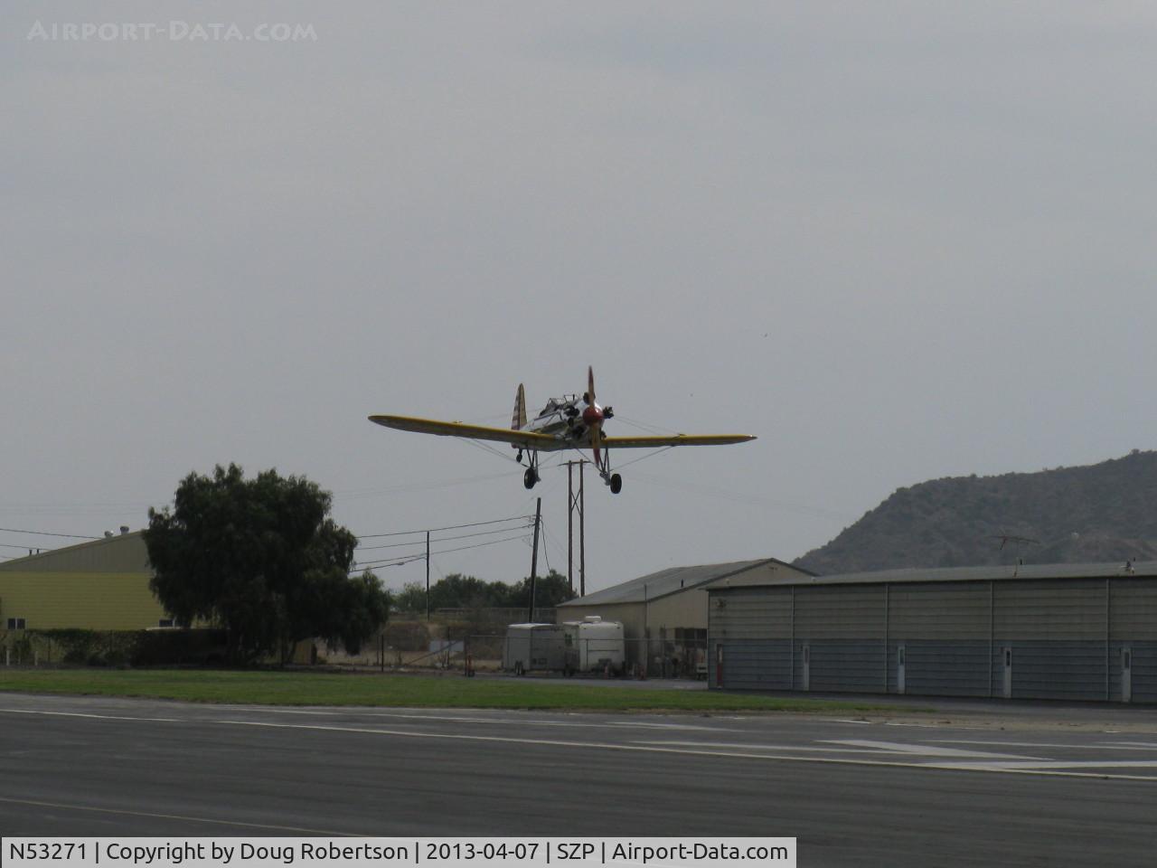 N53271, 1941 Ryan Aeronautical ST3KR C/N 1625, Ryan Aeronautical ST-3KR as PT-22, Kinner R5-540-1 160 Hp radial, on final Rwy 22