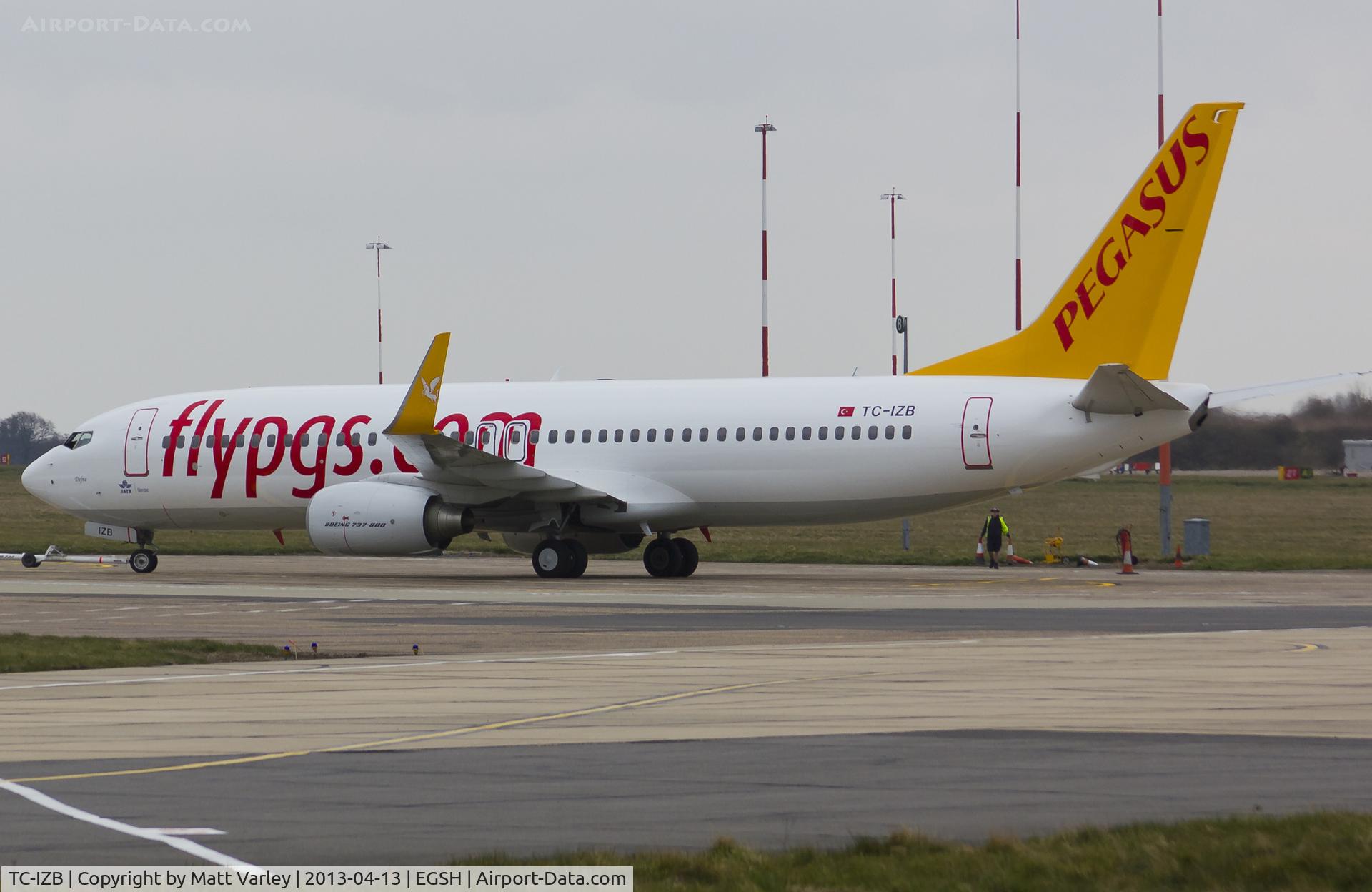 TC-IZB, 2009 Boeing 737-86J C/N 37743, Sat on stand at EGSH.