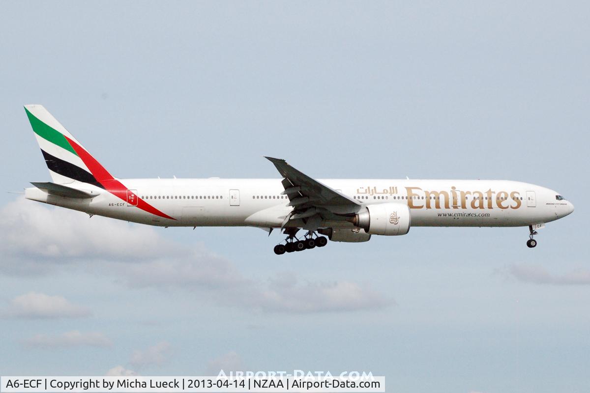 A6-ECF, 2007 Boeing 777-36H/ER C/N 35574, At Auckland