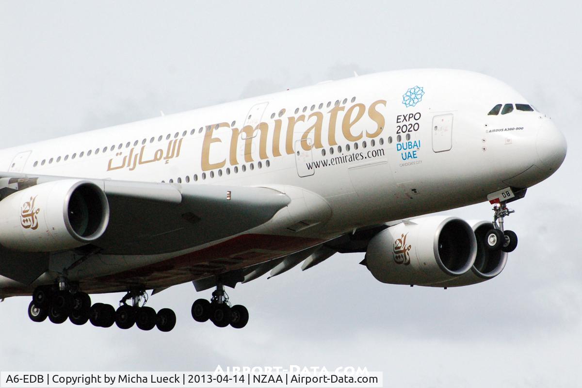A6-EDB, 2008 Airbus A380-861 C/N 013, At Auckland