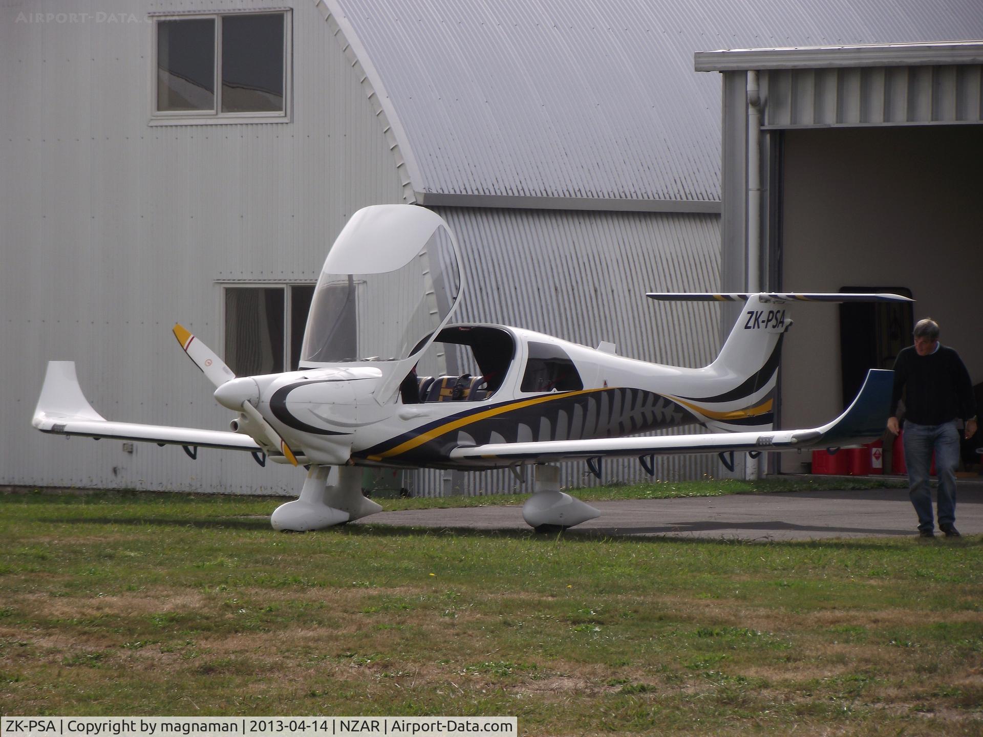 ZK-PSA, Dyn'Aero MCR-4 C/N 104, JUst being pushed back into its private hangar at Ardmore.