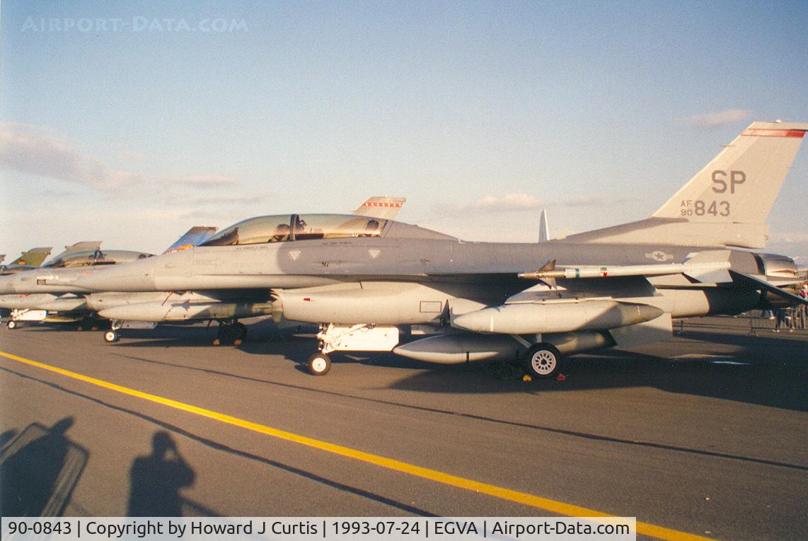 90-0843, 1990 General Dynamics F-16DJ-50-CF C/N CD-10, In the static display. 22nd FS/52nd FW.