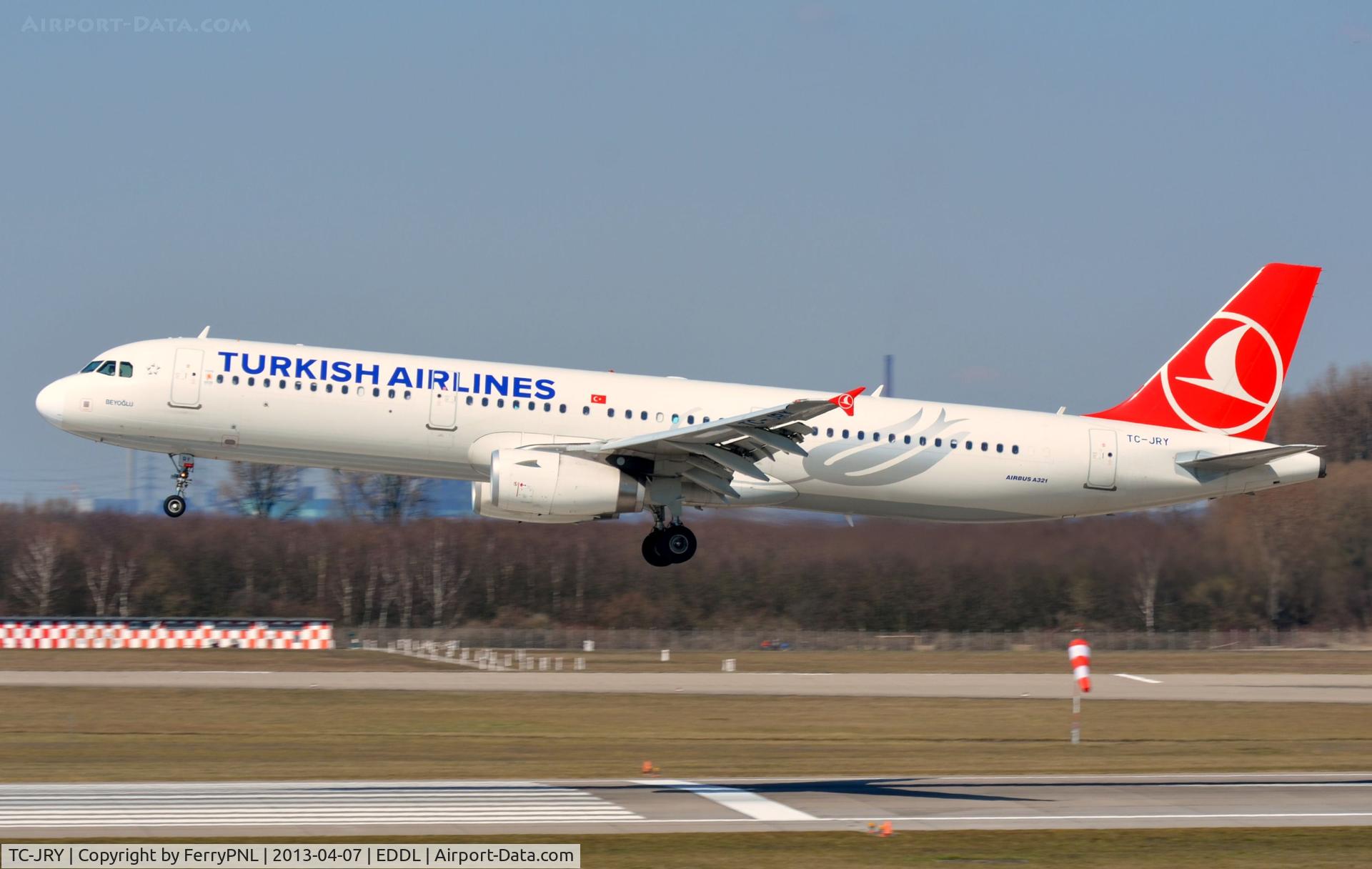 TC-JRY, 2012 Airbus A321-231 C/N 5083, Turkish A321 landing in DUS