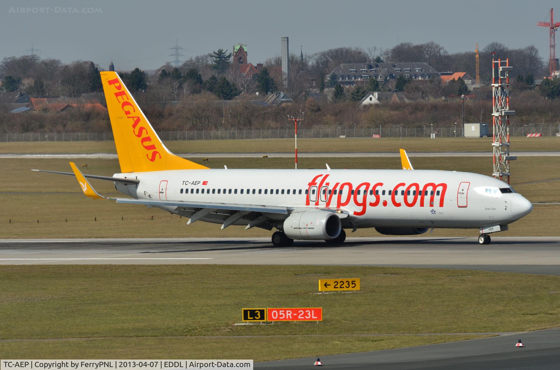 TC-AEP, 2011 Boeing 737-82R C/N 40724, Pegasus B738 just landed in DUS