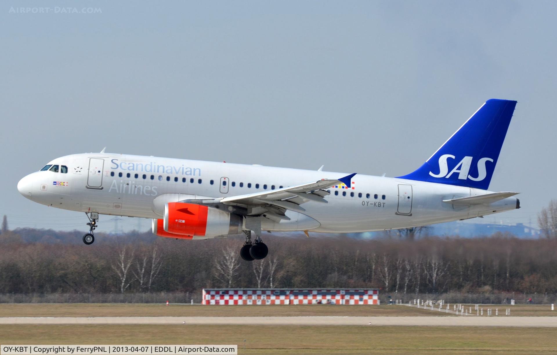 OY-KBT, 2007 Airbus A319-131 C/N 3292, SAS A319 landing in DUS