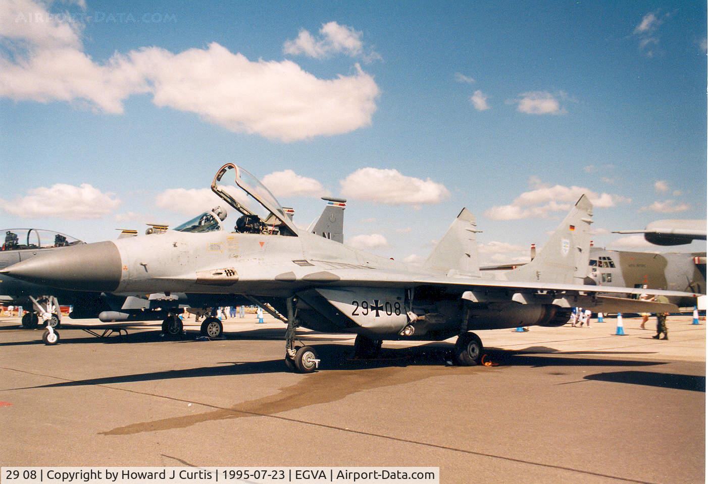 29 08, Mikoyan-Gurevich MiG-29 C/N 2960525118, In the static display.