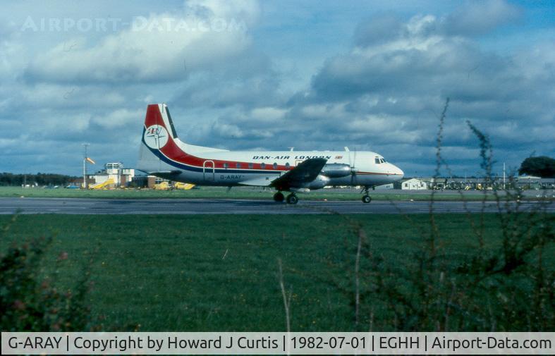 G-ARAY, 1961 Hawker Siddeley Avro 748-101 Sr1A C/N 1535, Dan Air. Date is approximate.