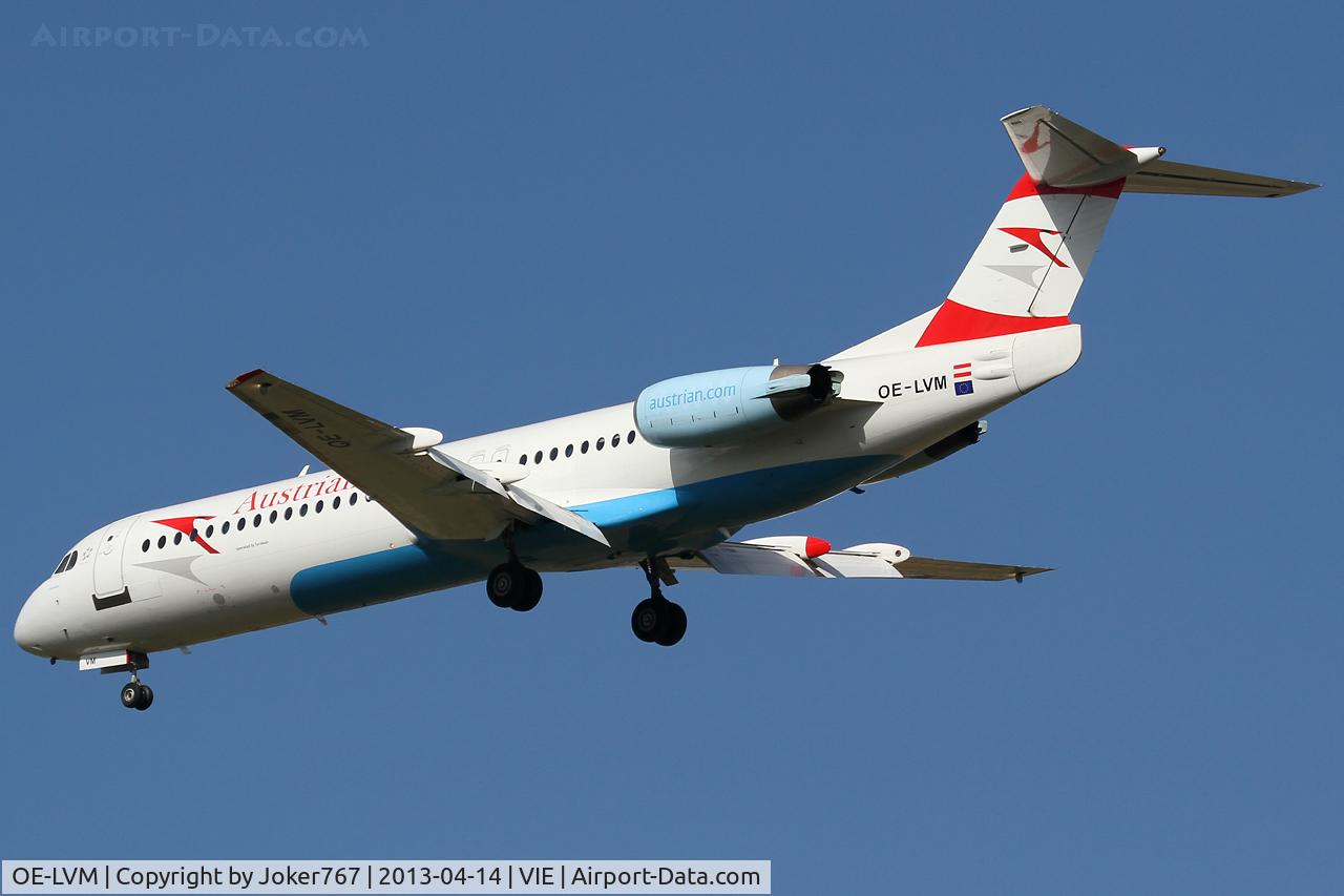 OE-LVM, 1991 Fokker F100 (F-28-0100) C/N 11361, Austrian Airlines
