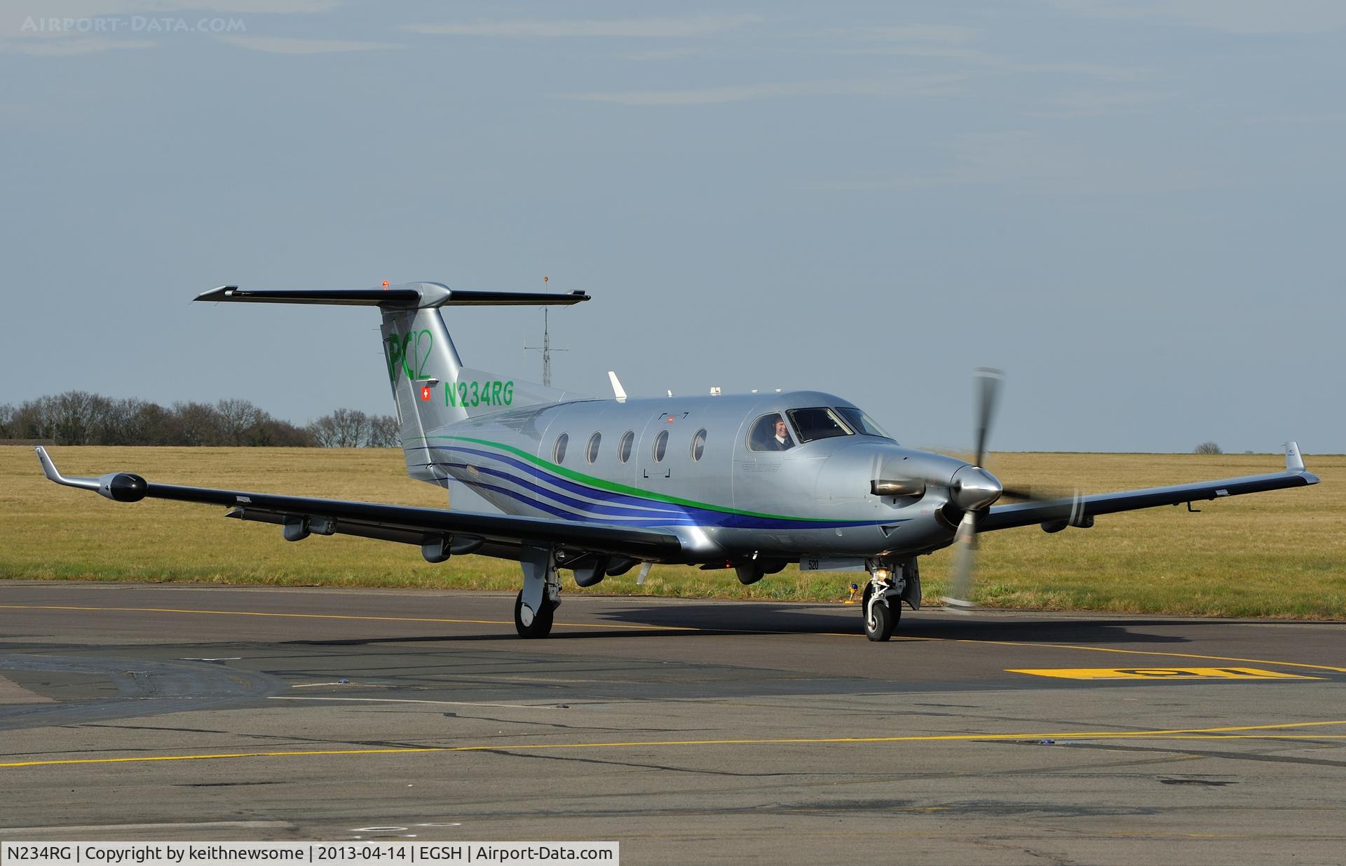 N234RG, 2003 Pilatus PC-12/45 C/N 520, Leaving following a second visit this week.