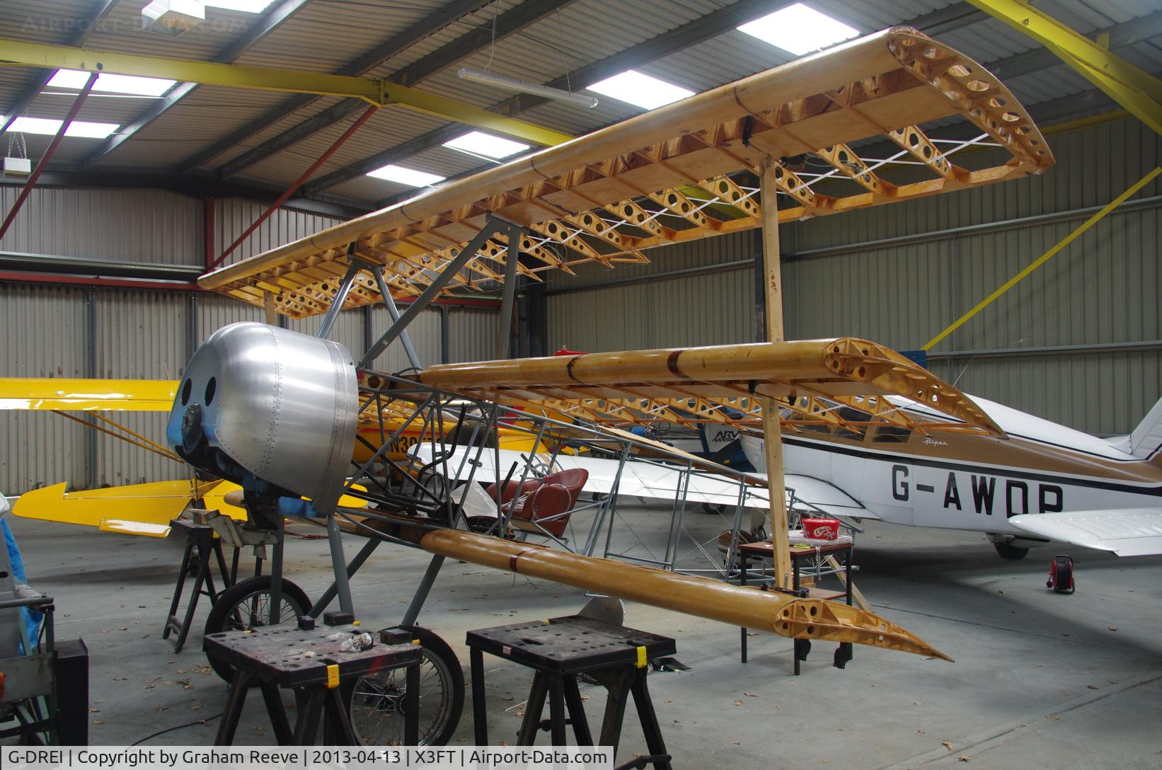 G-DREI, 2011 Fokker Dr.1 Triplane Replica C/N LAA 238-14848, Full scale replica of a Fokker Tri-plane at Felthorpe.
