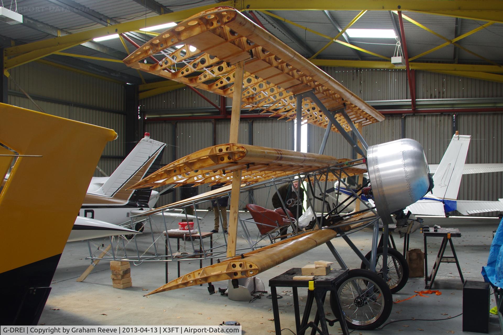 G-DREI, 2011 Fokker Dr.1 Triplane Replica C/N LAA 238-14848, Full scale replica of a Fokker Tri-plane at Felthorpe.