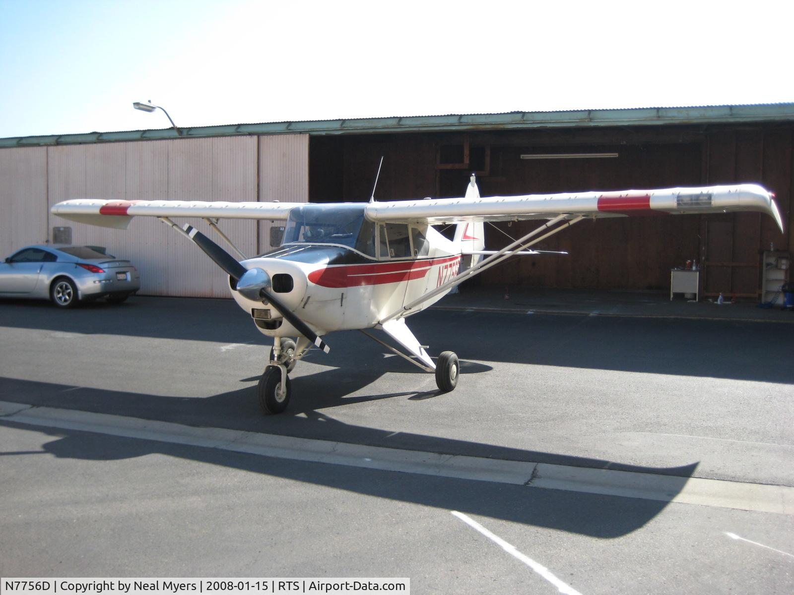 N7756D, 1957 Piper PA-22-150 Tri-Pacer C/N 22-5438, Former owner...mostly flown in Nevada, Arizona..great short field..
At indicated 55 to 60 (depends on local altitude) will jump to clear 50 ft obstacle..I still miss 56D