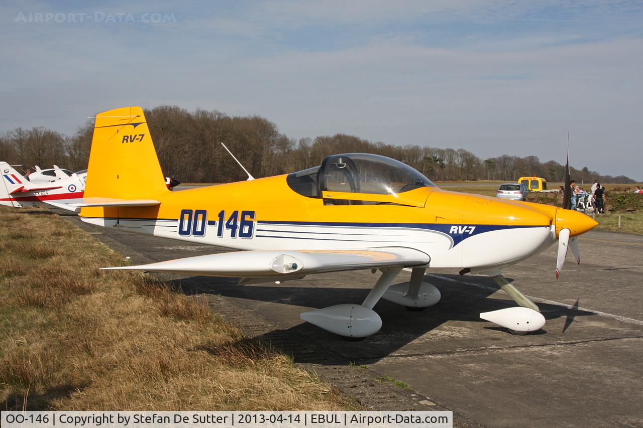 OO-146, 2007 Vans RV-7 C/N 71932, Parked at Vliegclub Ursel.
