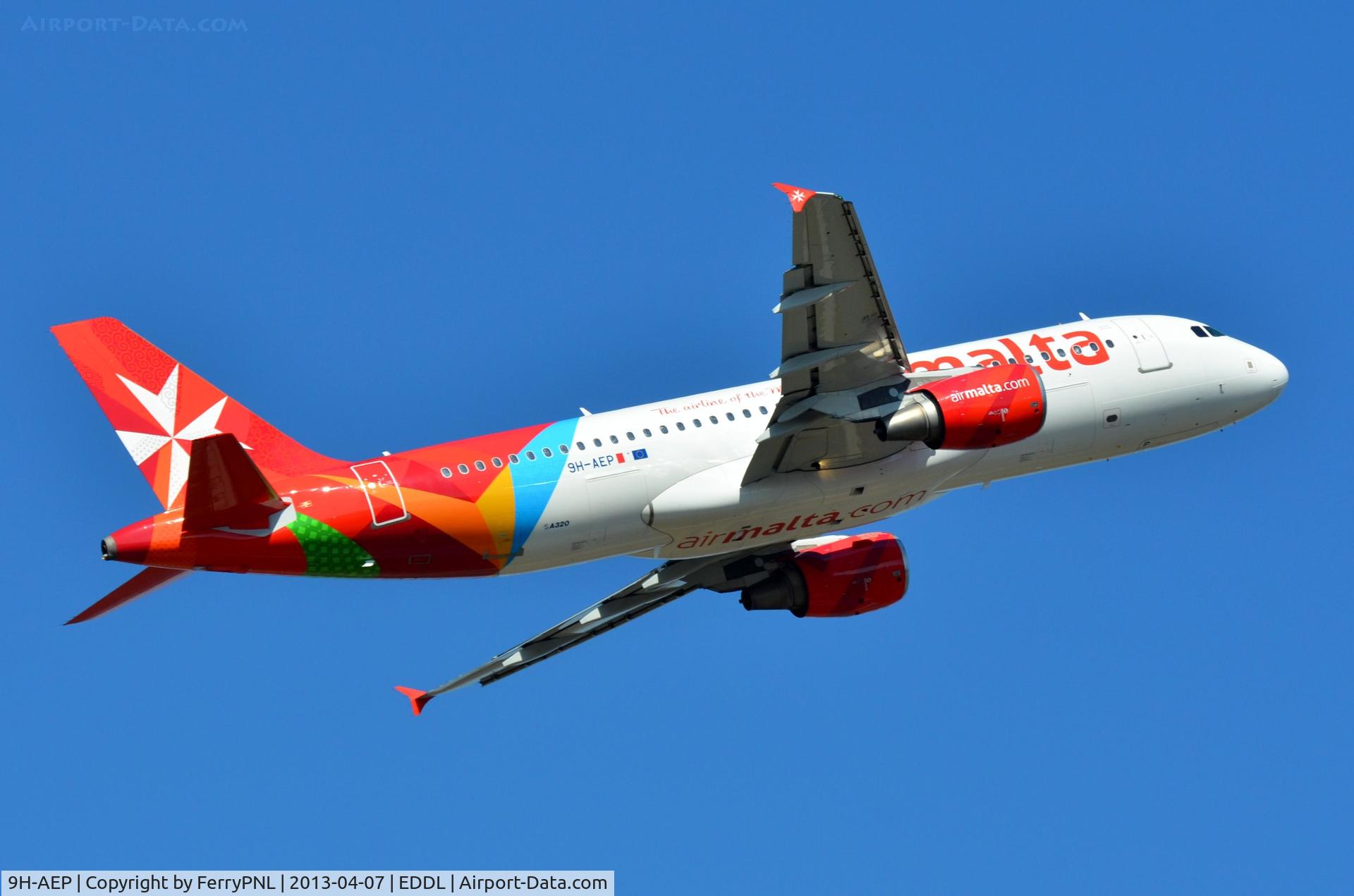 9H-AEP, 2007 Airbus A320-214 C/N 3056, Air Malta A320 in its new bright c/s