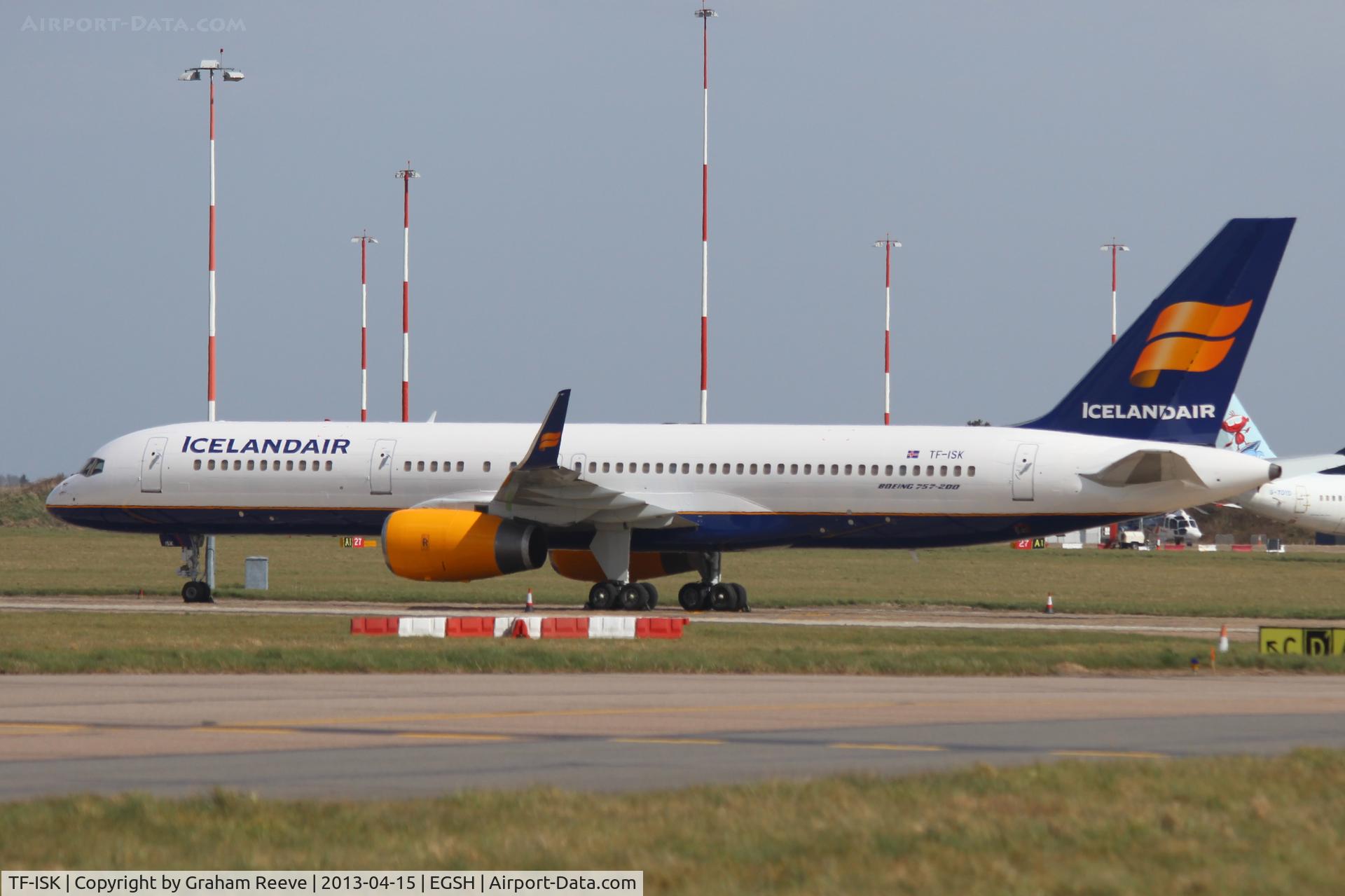 TF-ISK, 1991 Boeing 757-223 C/N 24606, Parked at Norwich after a respray.