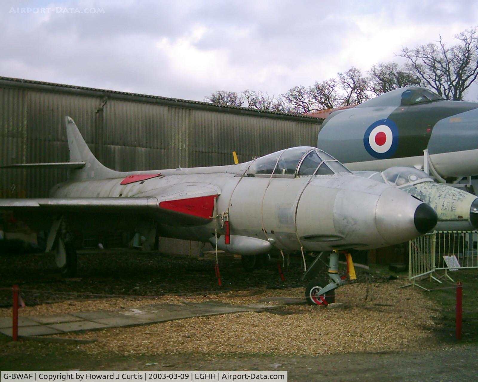 G-BWAF, 1956 Hawker Hunter F.6A C/N S4/U/3393, At the Bournemouth Aviation Museum.