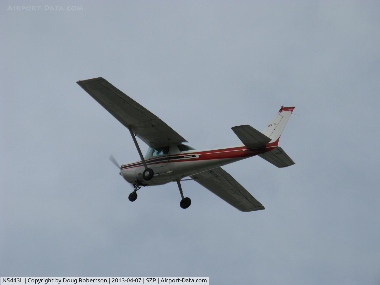 N5443L, 1980 Cessna 152 C/N 15284315, 1980 Cessna 152, Lycoming O-235 115 Hp, takeoff climb Rwy 04