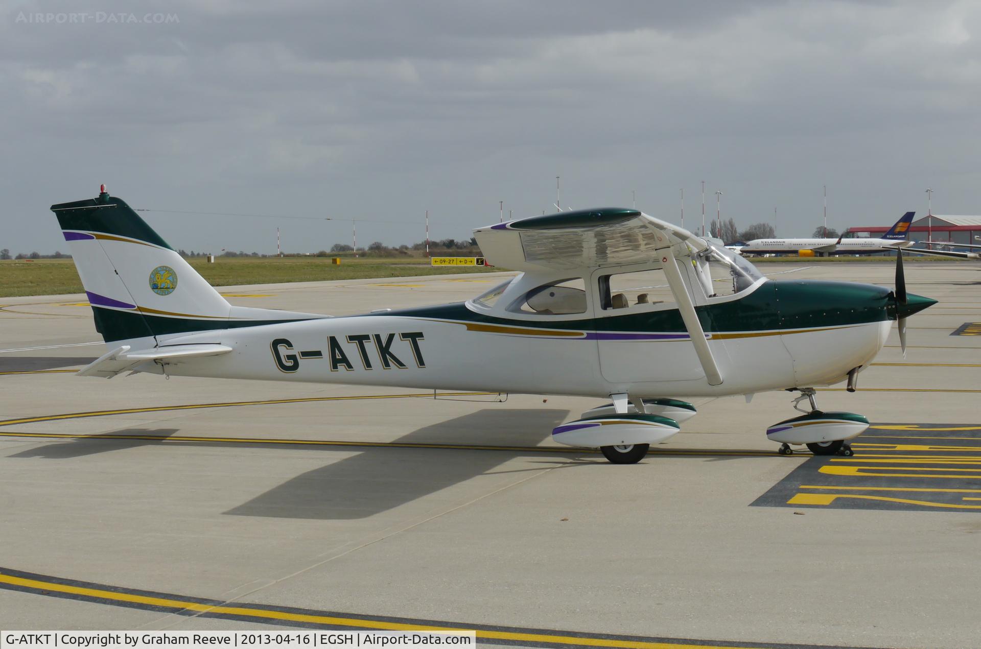 G-ATKT, 1965 Reims Cessna F172G Skyhawk C/N 0206, Parked at Norwich.