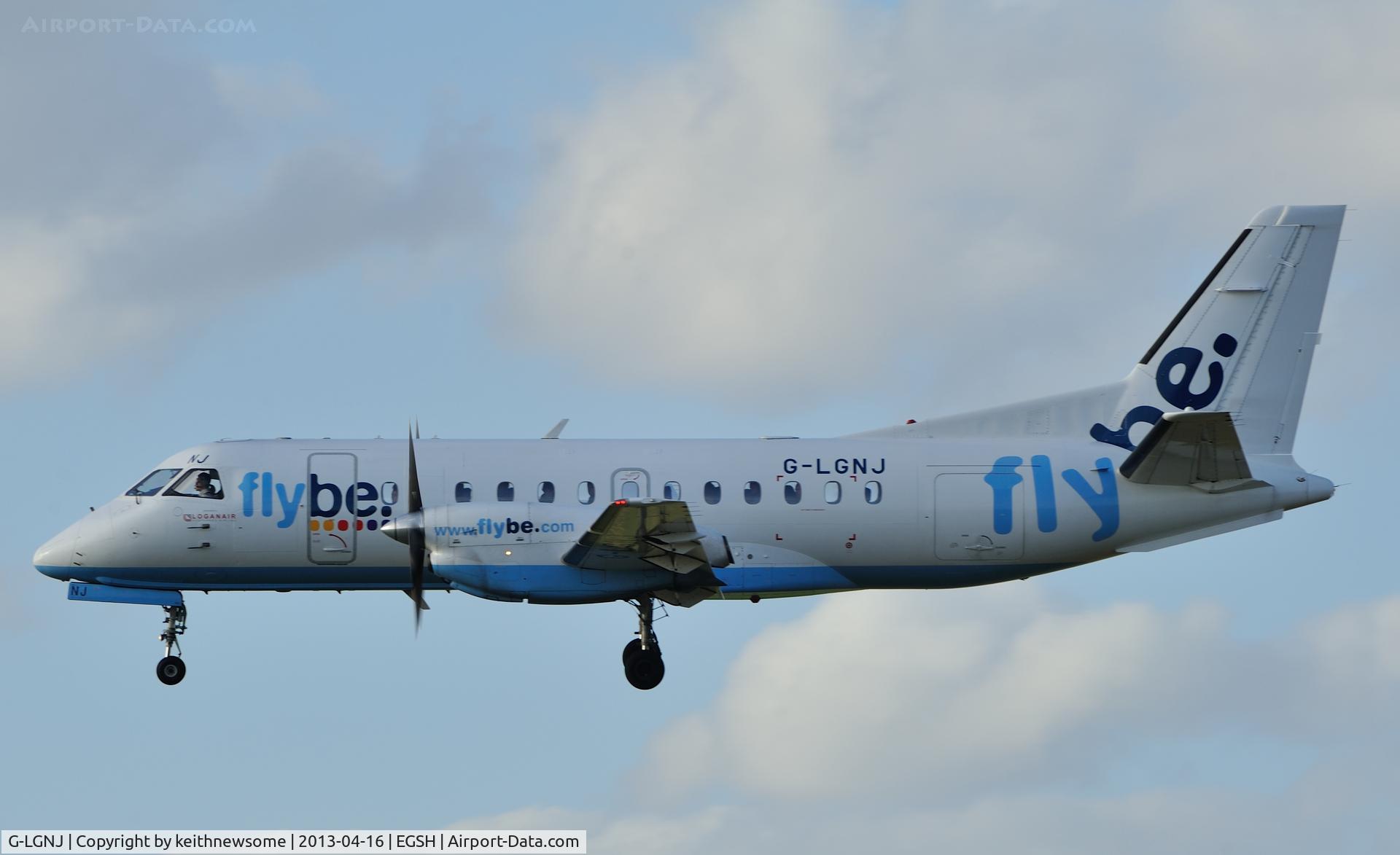 G-LGNJ, 1989 Saab 340B C/N 340B-173, Landing onto 27.