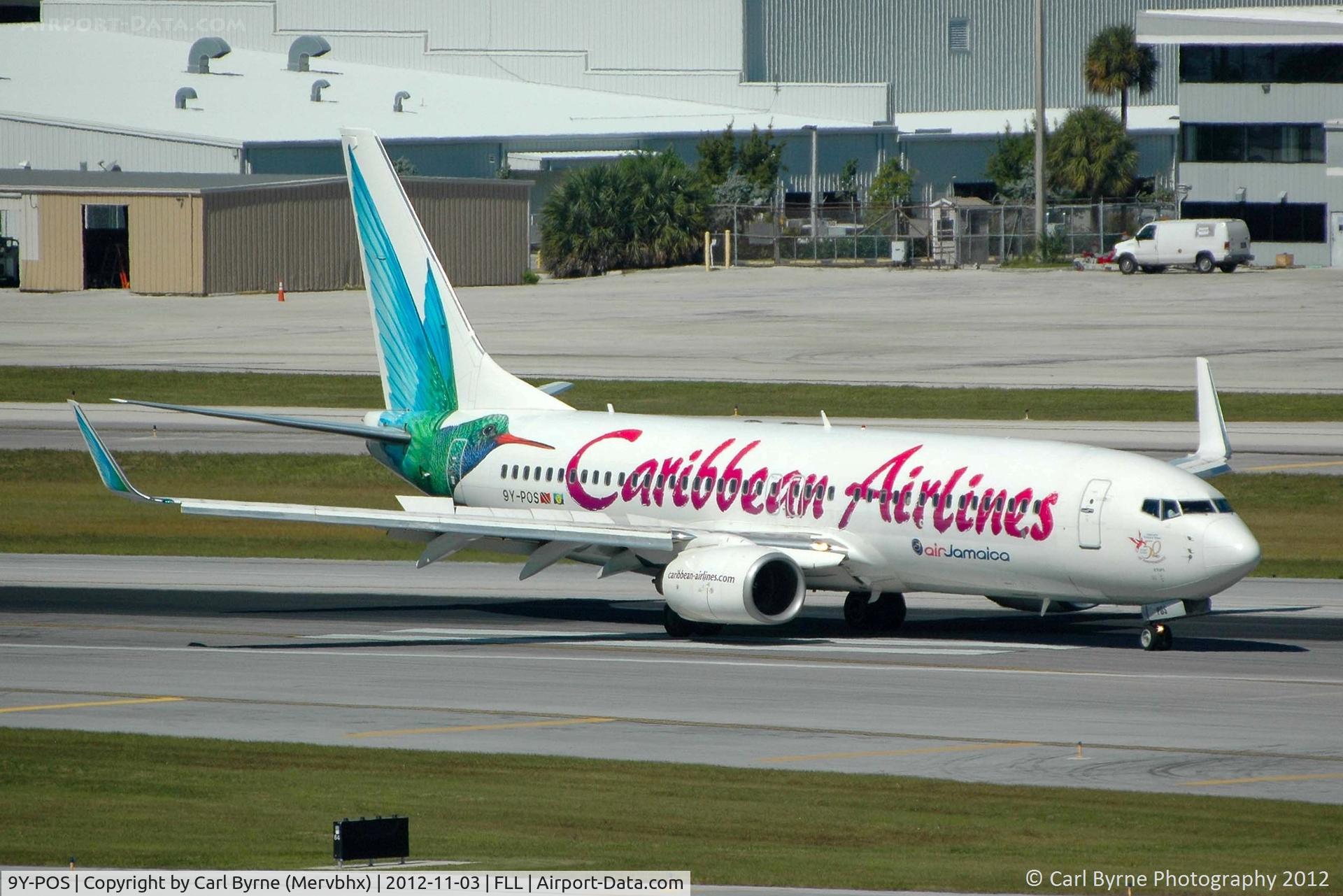 9Y-POS, 2000 Boeing 737-8Q8 C/N 28230, Operating for Air Jamaica. Taken from the Hibiscus car park viewing area.