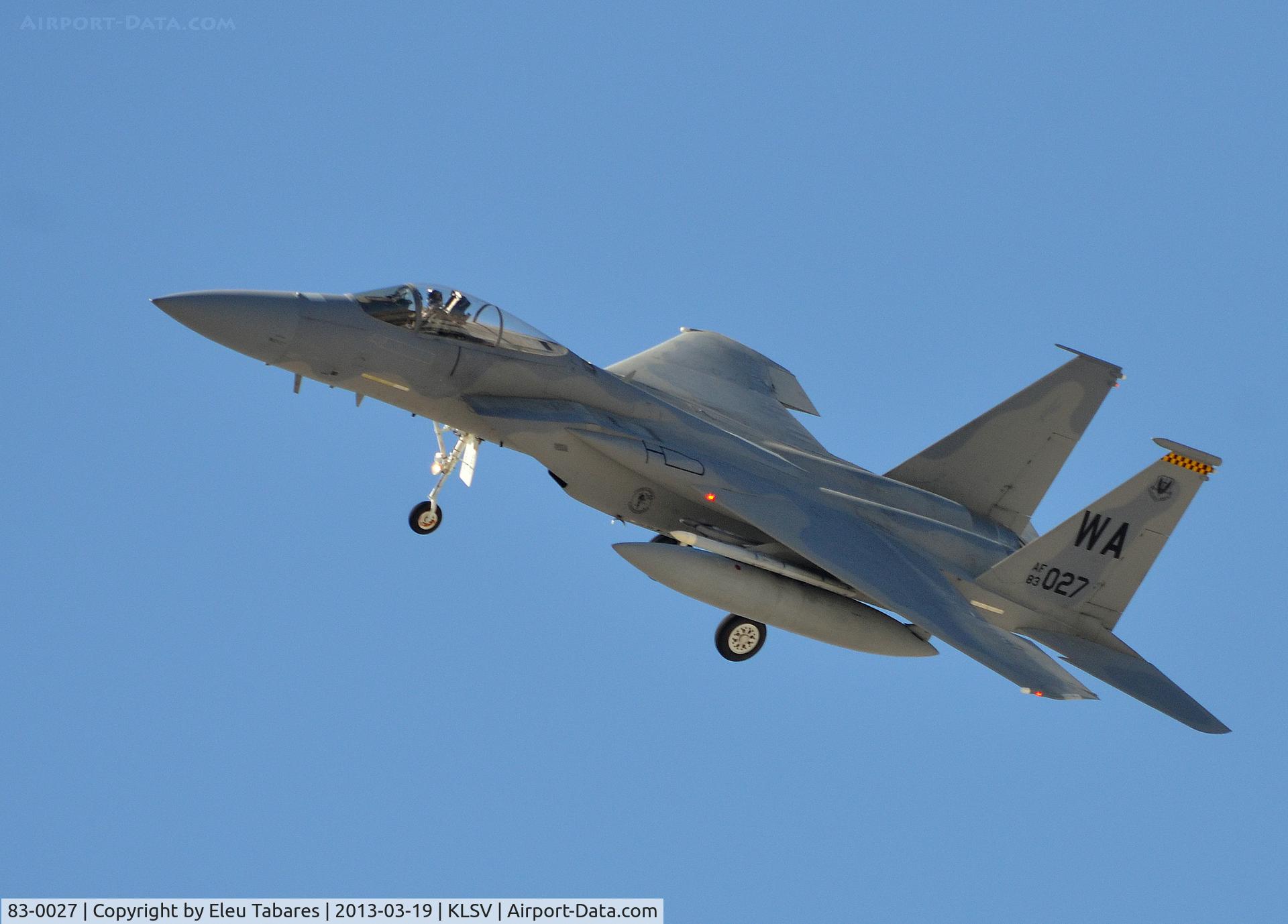 83-0027, 1983 McDonnell Douglas F-15C Eagle C/N 0875/C287, Taken over Nellis Air Force Base, Nevada.