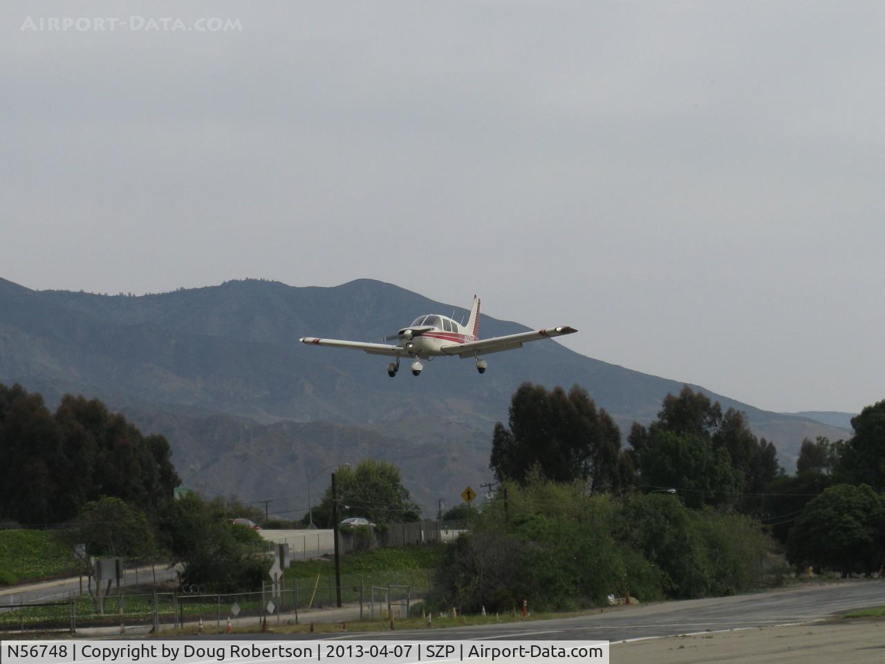 N56748, 1973 Piper PA-28-140 Cherokee Cruiser C/N 28-7425029, 1973 Piper PA-28-140 CRUISER, Lycoming O-320-e2A 150 Hp, on final Rwy 22