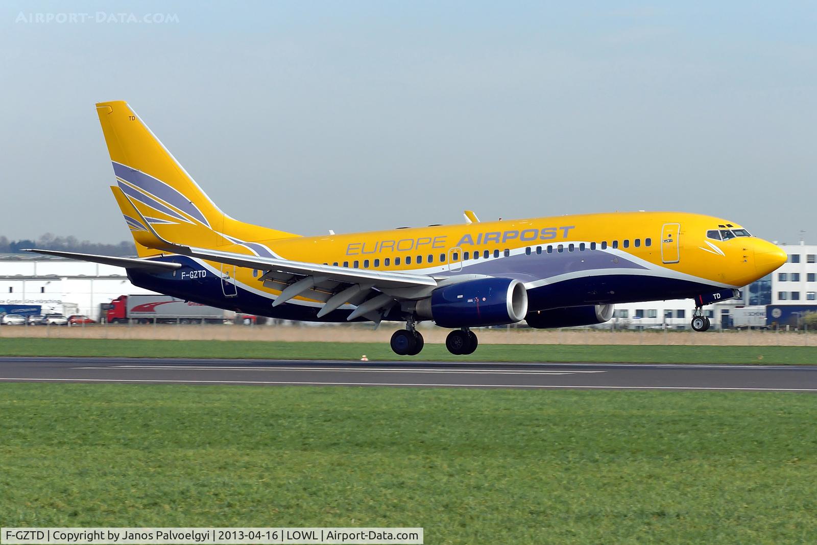 F-GZTD, 2003 Boeing 737-73V C/N 32418, Europe Airpost boeing B737-73V landing in LOWL/LNZ