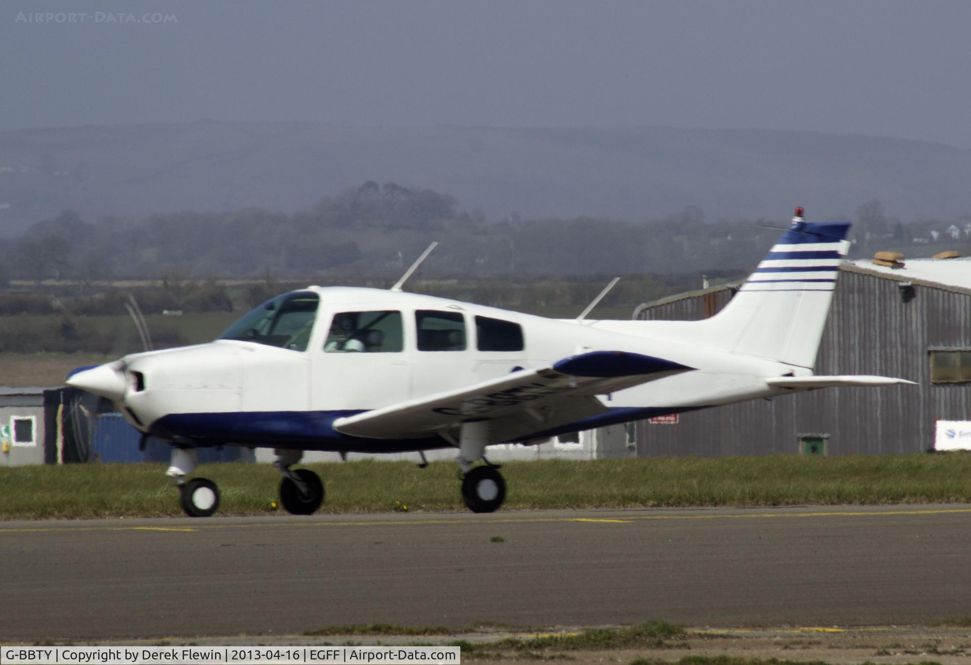 G-BBTY, 1974 Beech C23 Sundowner 180 Sundowner 180 C/N M-1525, EGFF resident, Thanks to S.W.A.G.
