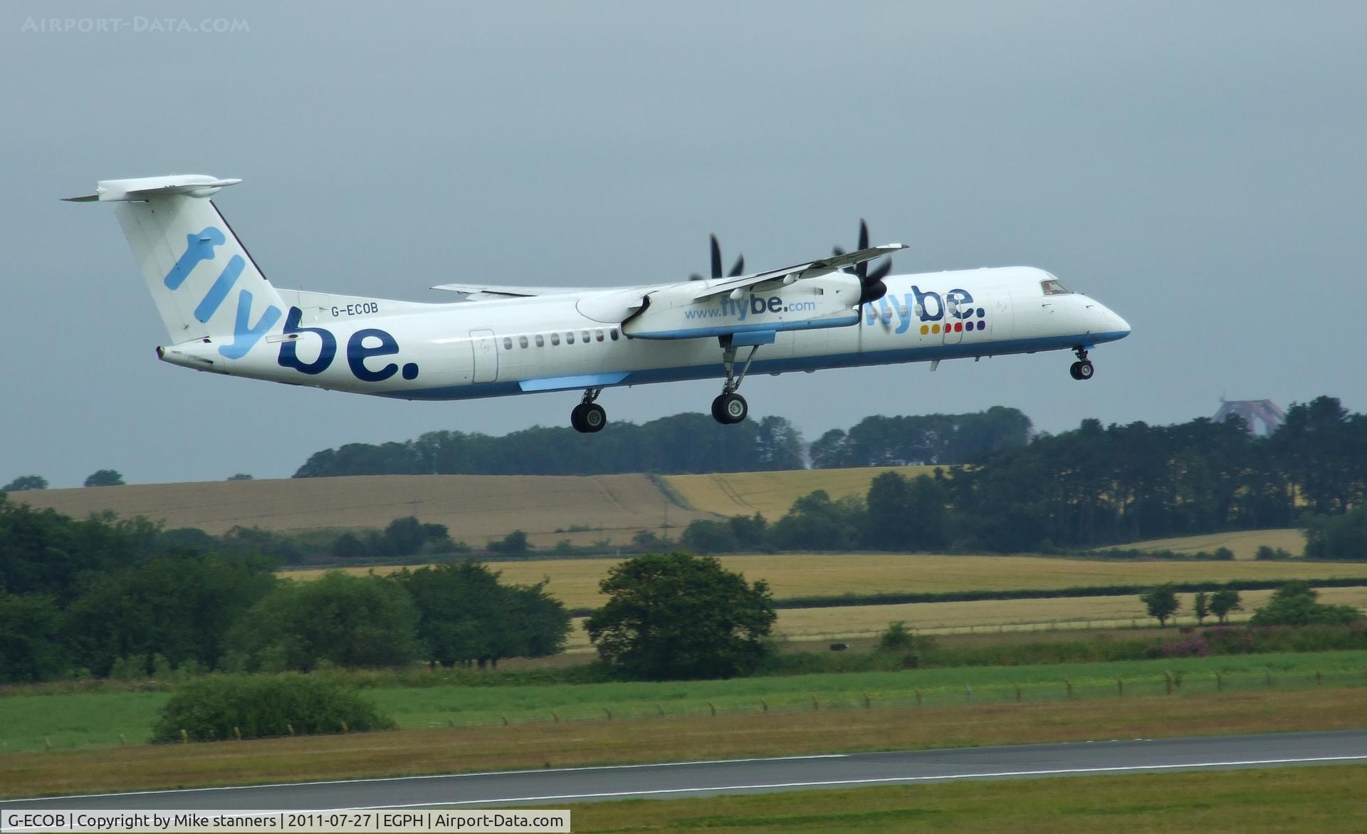 G-ECOB, 2007 De Havilland Canada DHC-8-402Q Dash 8 C/N 4185, Flybe Dash 8Q-402 landing on runway 06