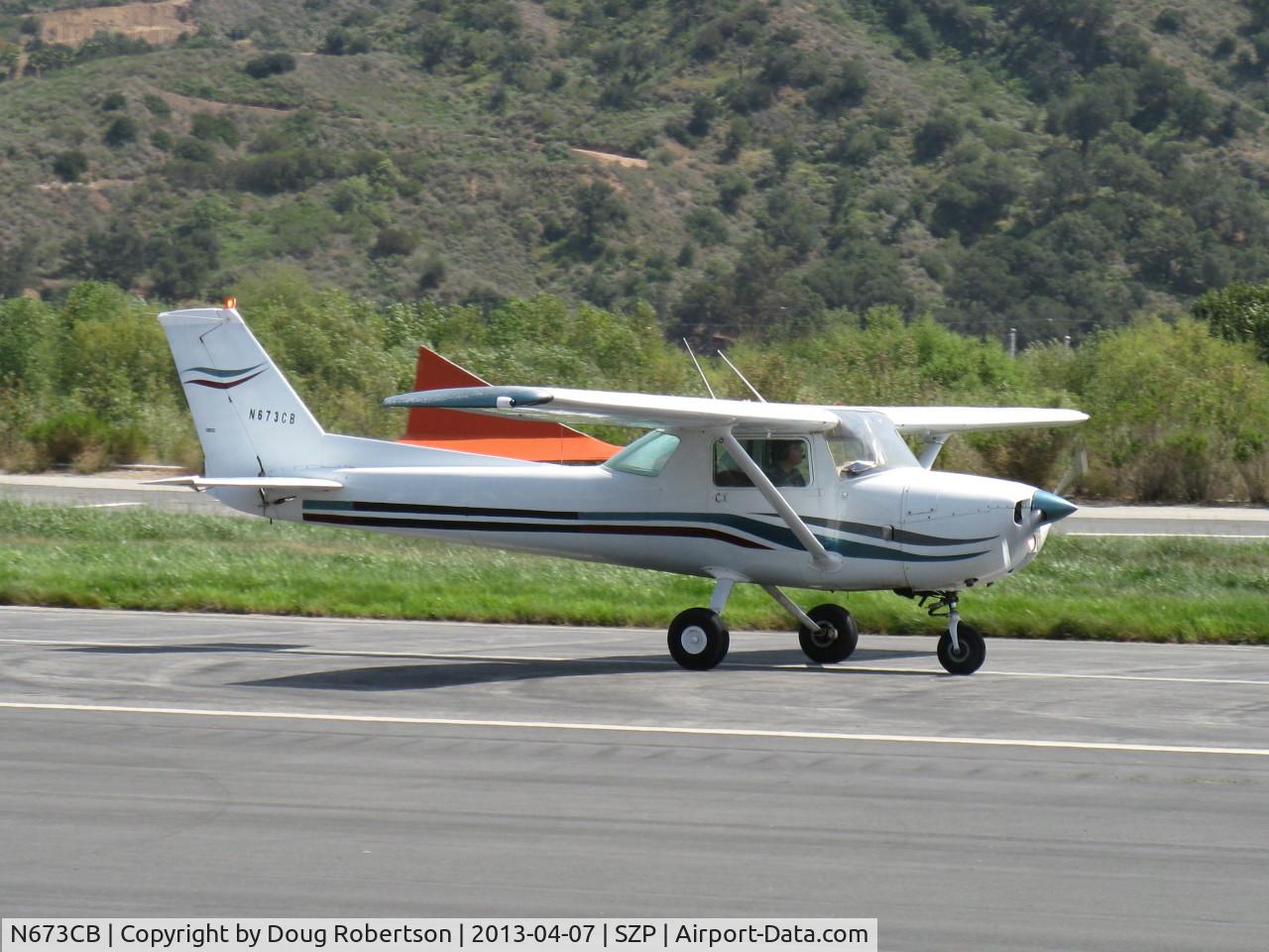 N673CB, 1970 Cessna 150L C/N 15072129, 1970 Cessna 150L, Continental O-200 100 Hp, landing roll Rwy 22