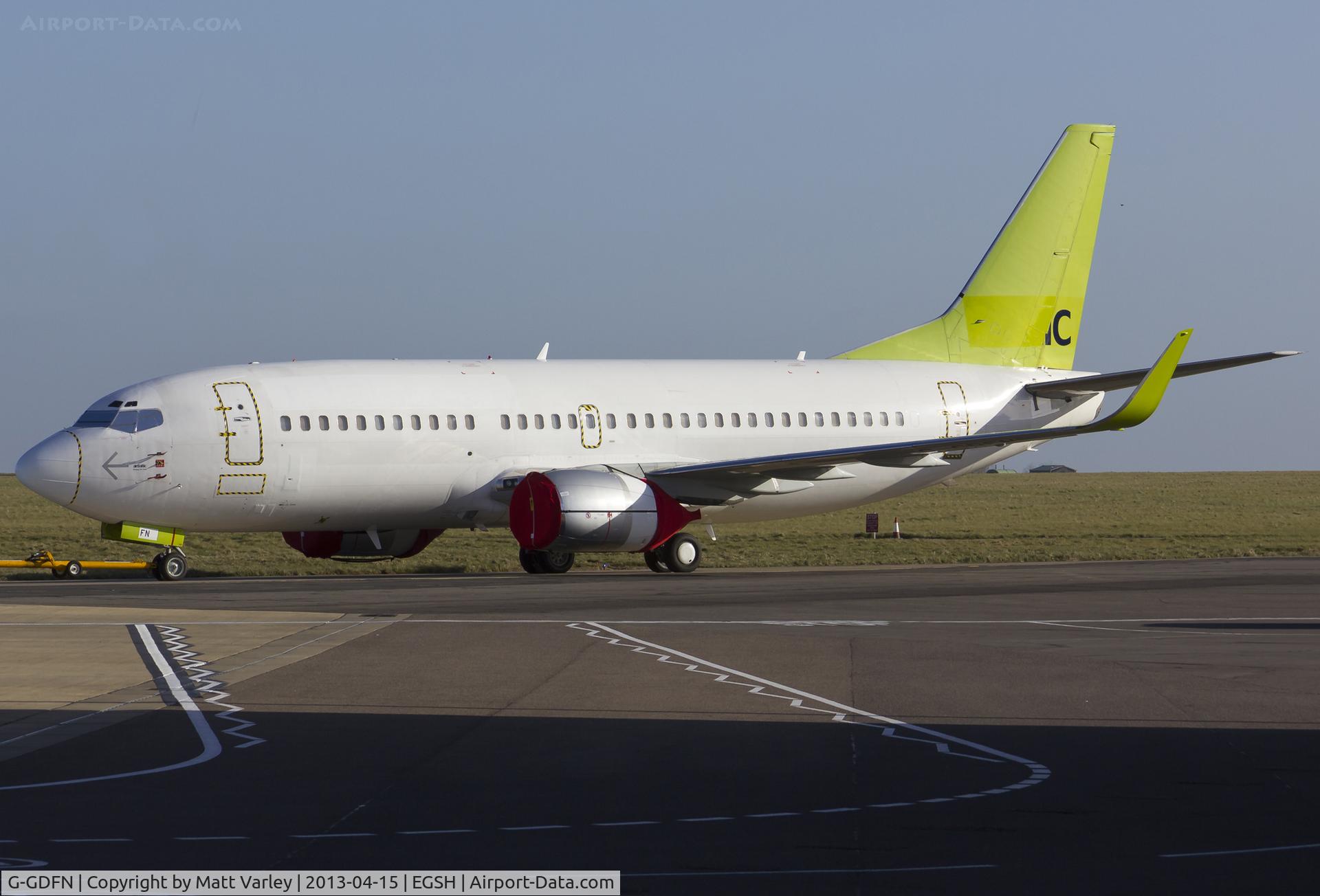 G-GDFN, 1998 Boeing 737-33V C/N 29332, Being towed to for storage.