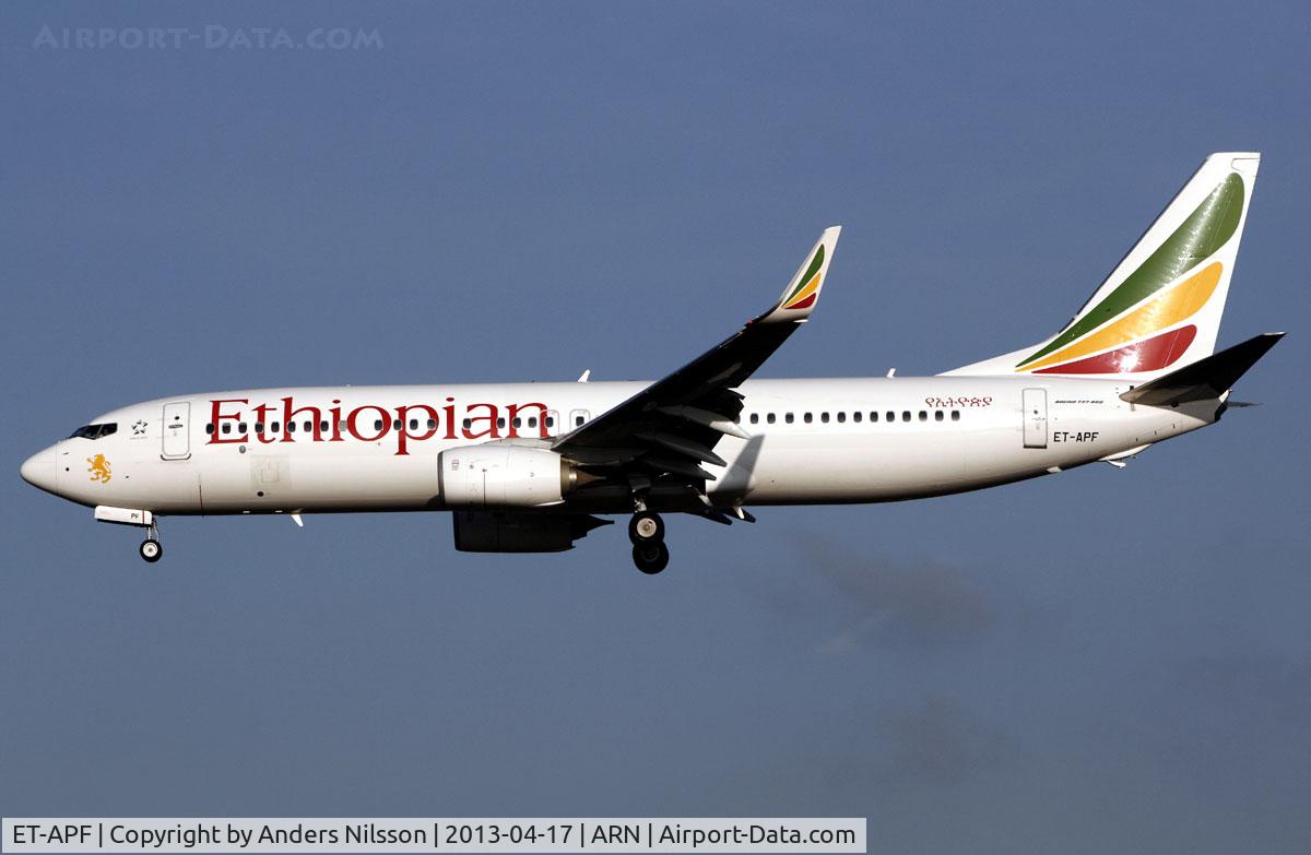 ET-APF, 2011 Boeing 737-860 C/N 40961, On final for runway 19L.
