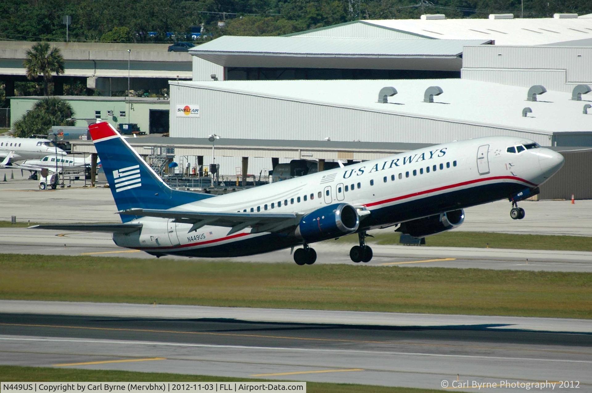 N449US, 1990 Boeing 737-4B7 C/N 24893, Taken from the Hibiscus car park viewing area.