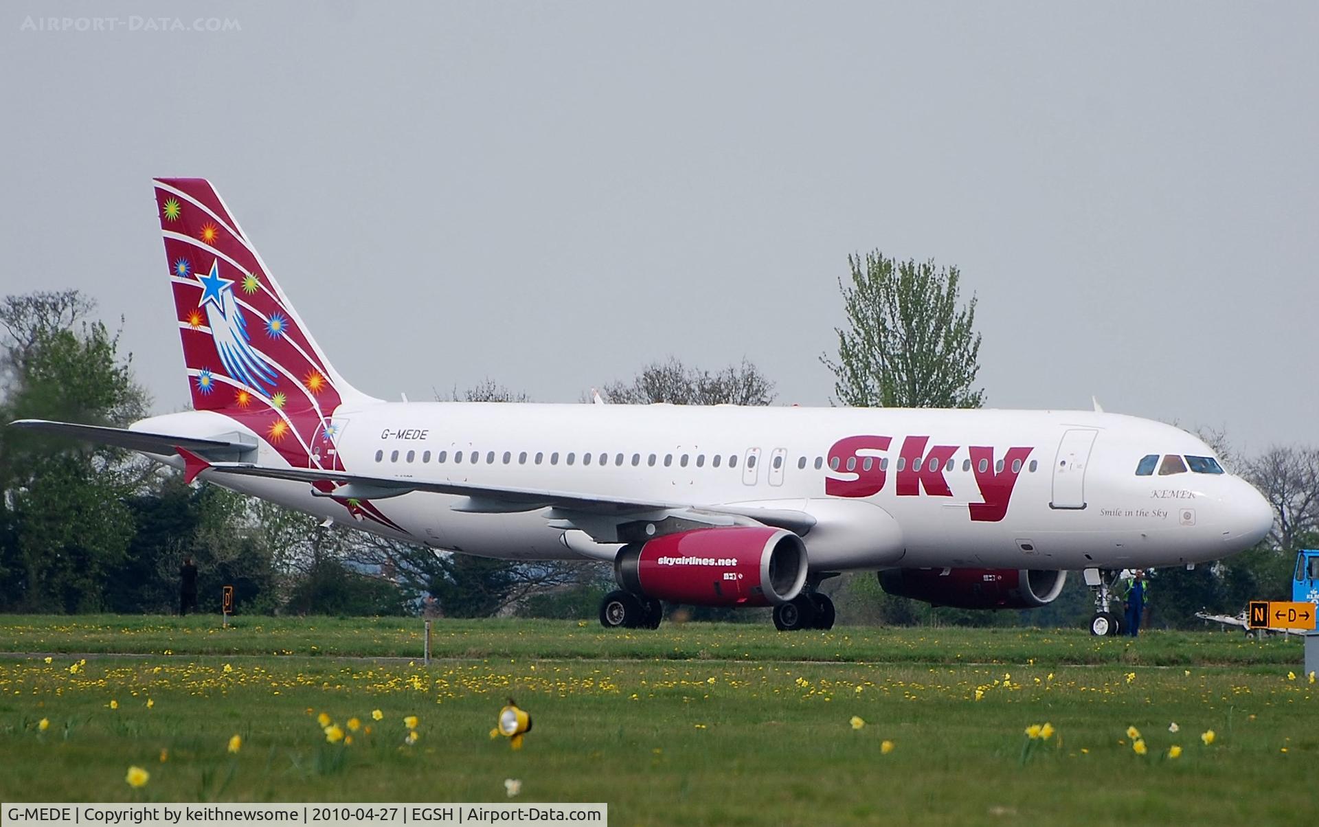 G-MEDE, 2000 Airbus A320-232 C/N 1194, A springtime visitor !