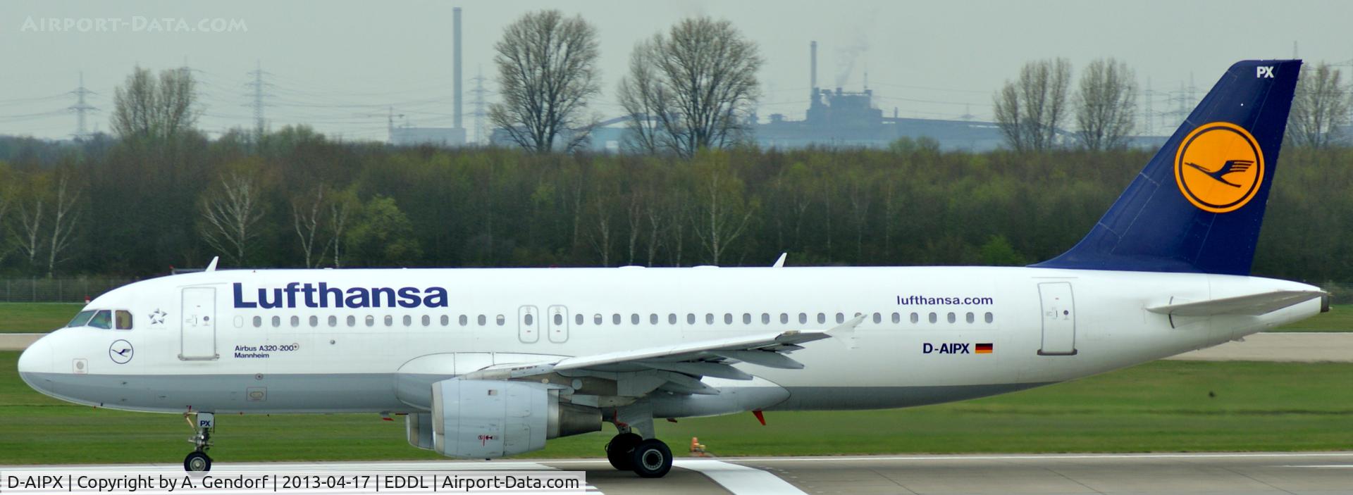 D-AIPX, 1990 Airbus A320-211 C/N 147, Lufthansa, is speeding up for take off at Düsseldorf Int´l (EDDL)