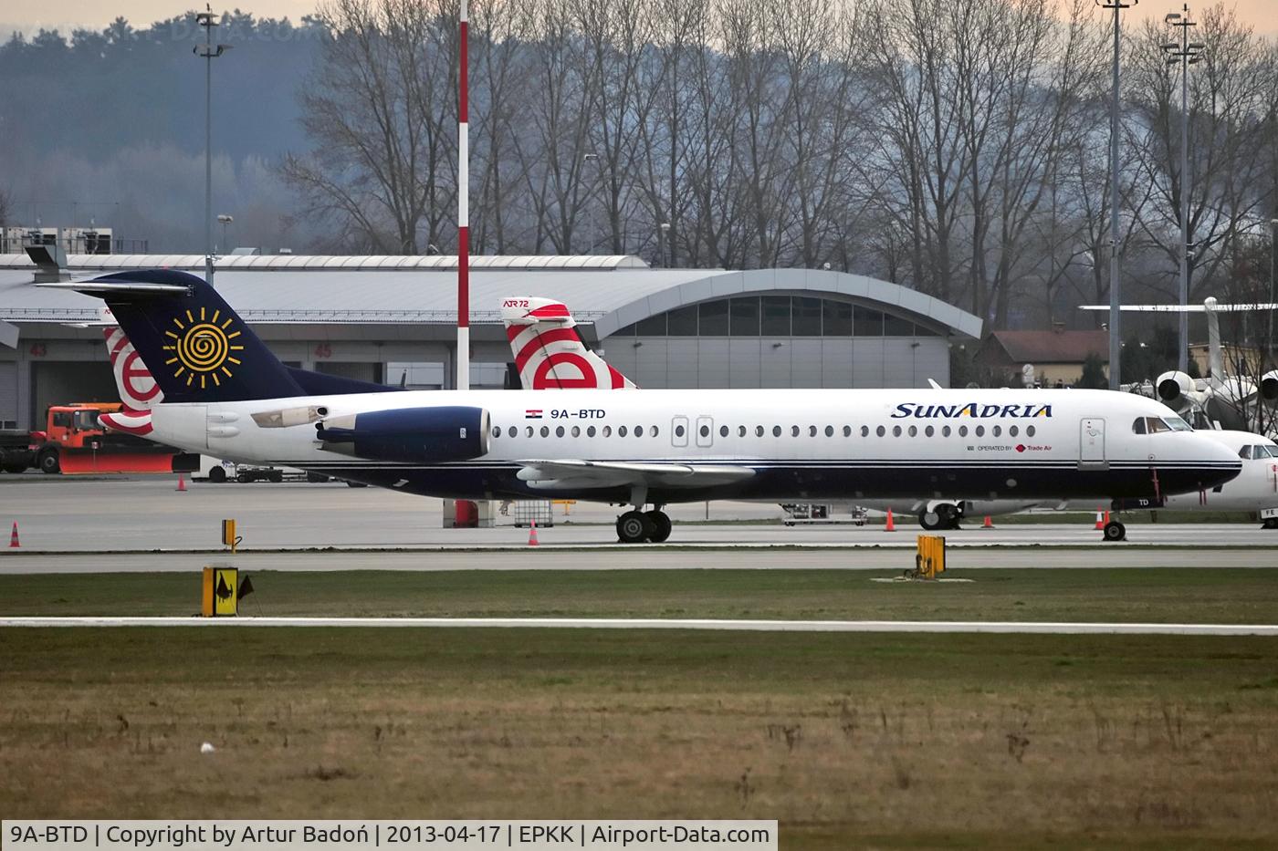 9A-BTD, 1992 Fokker 100 (F-28-0100) C/N 11407, SunAdria