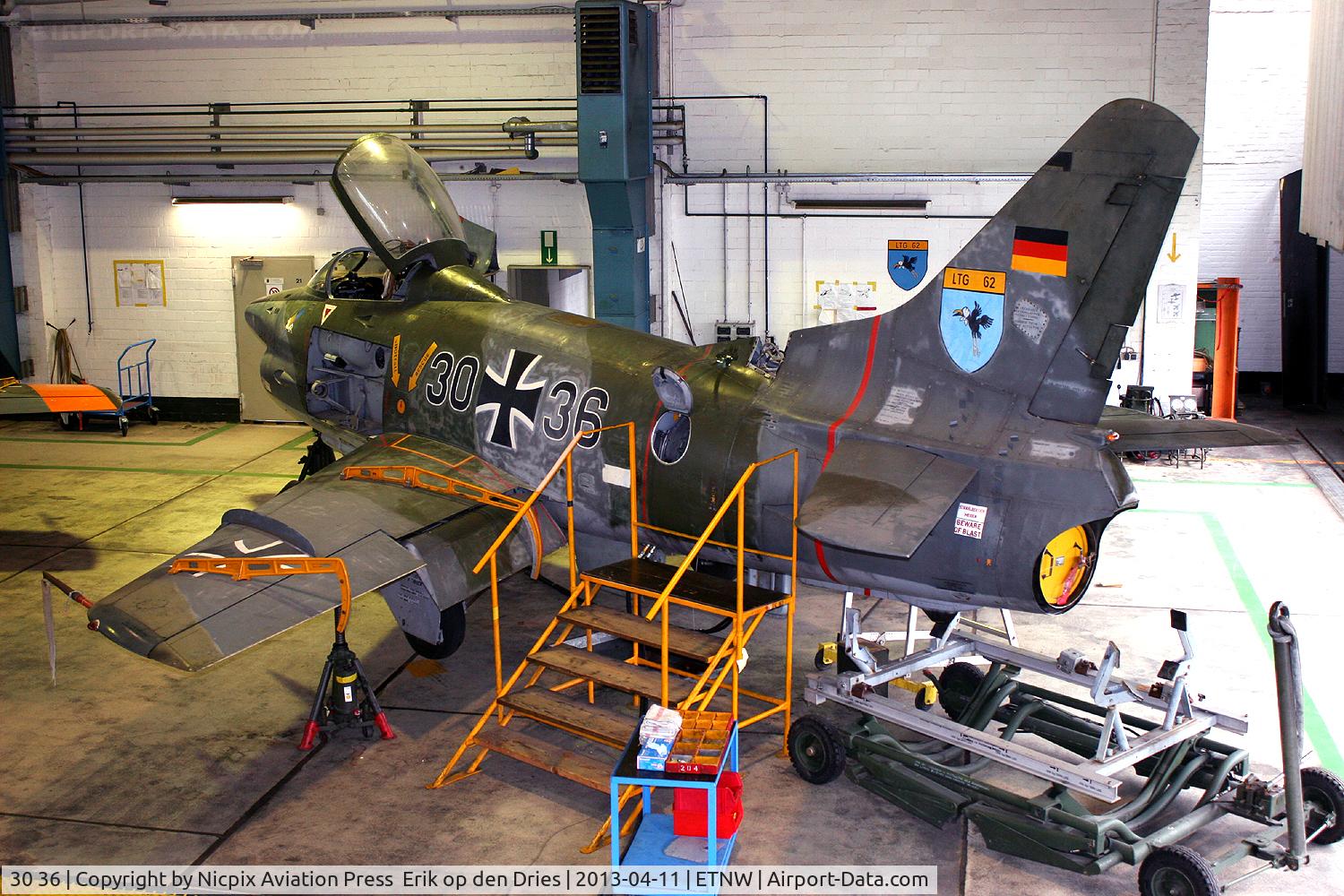 30 36, Fiat G-91R/3 C/N D96, 3036 is used as an instructional airframe at Wunstorf AB