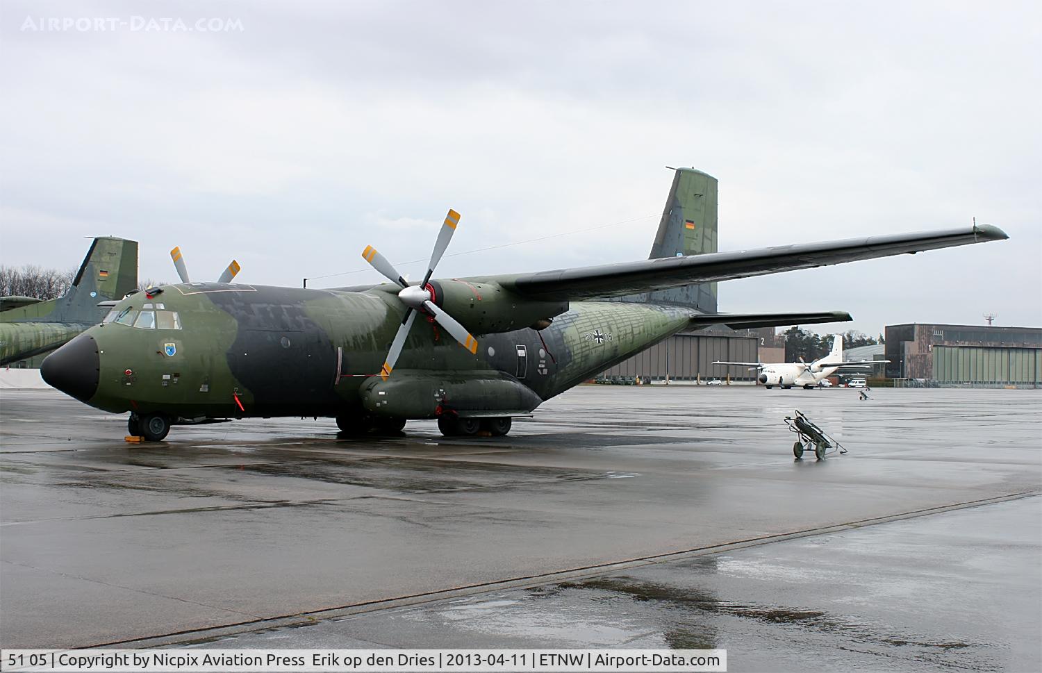 51 05, Transall C-160D C/N D142, Noce overview of Wunstrof AB's ramp with 5105 in front.