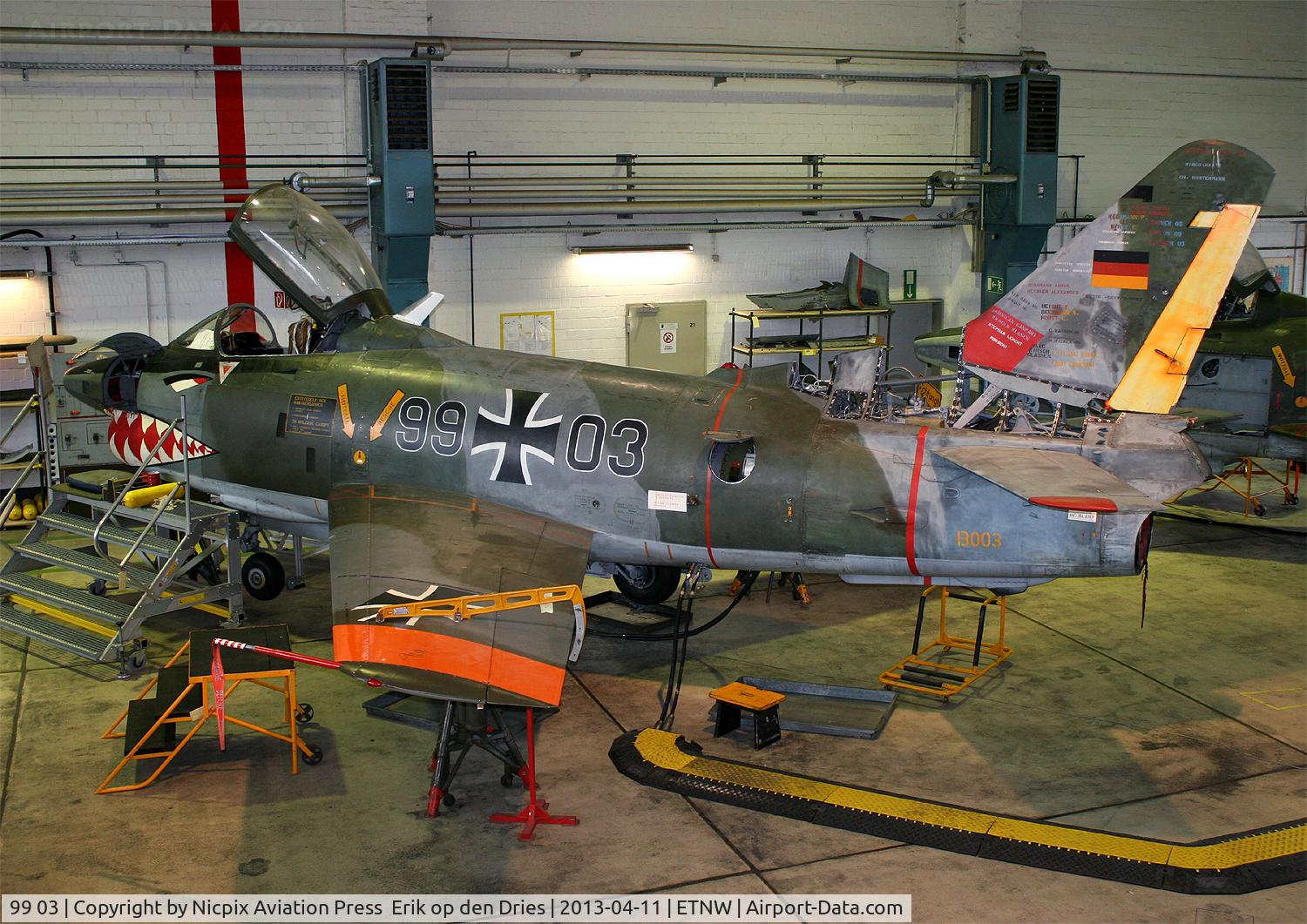 99 03, Fiat G-91R/3 C/N D328, 9903 is an instructional airframe and has a nice sharkmouth applied!